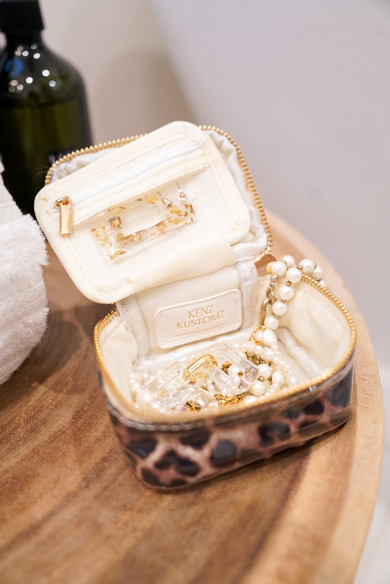 Makeup Bag Leopard - Custom Jewelry Case - PREORDER