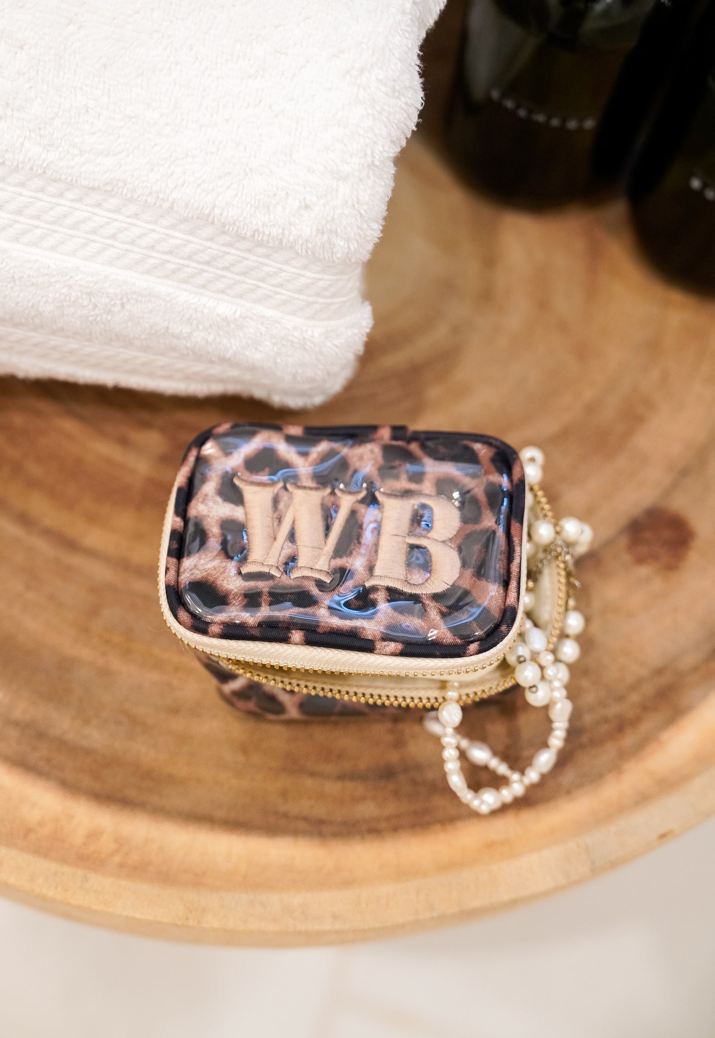 Makeup Bag Leopard - Custom Jewelry Case - PREORDER