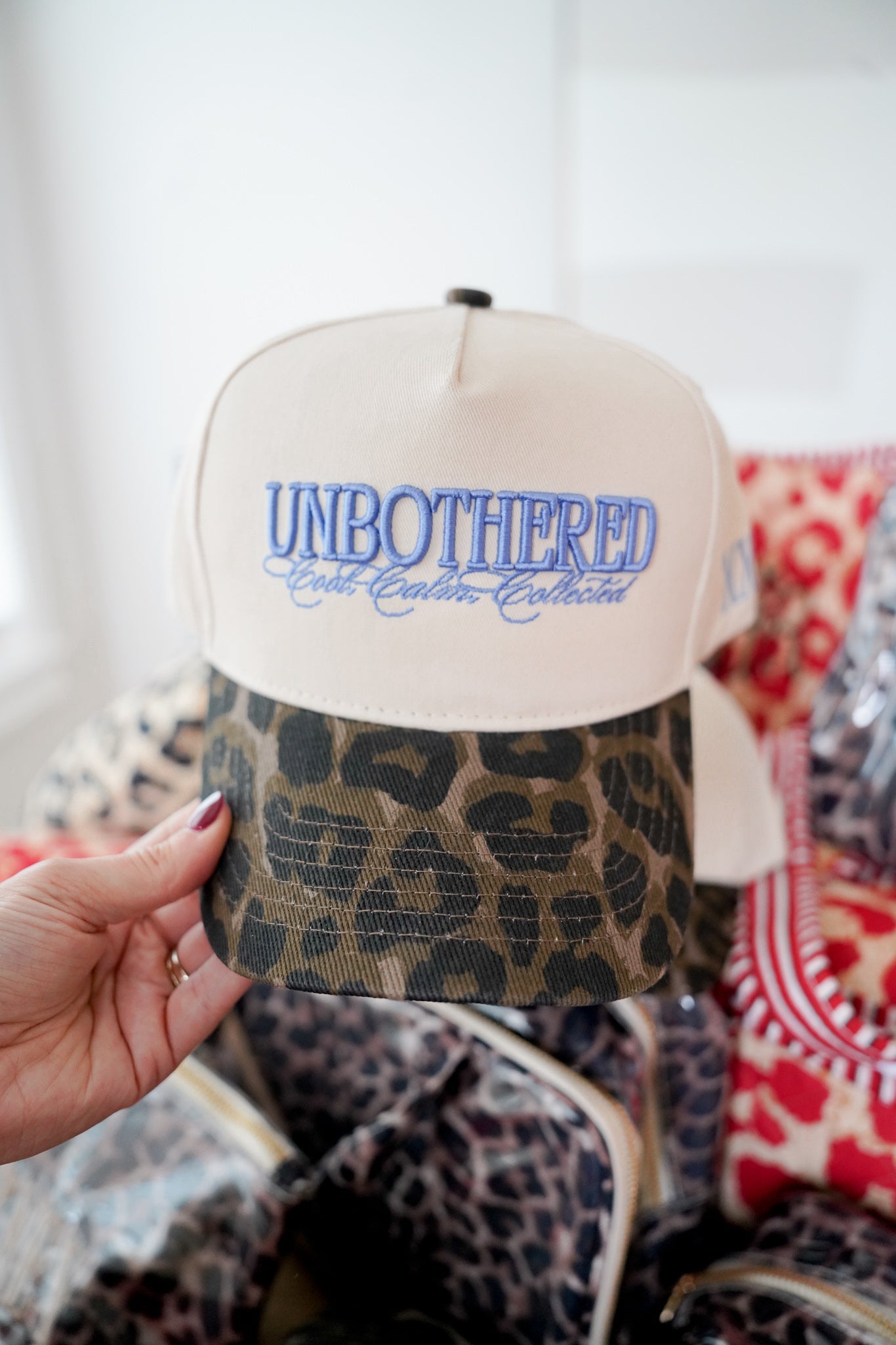 Hat Unbothered - Leopard Vintage Trucker Hat