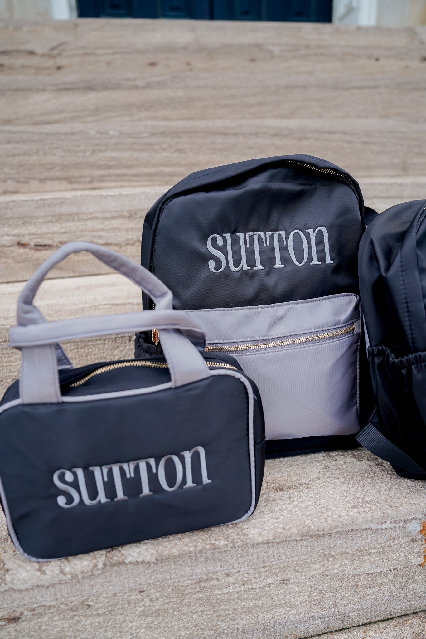 Backpack Black + Grey Colorblock Backpack