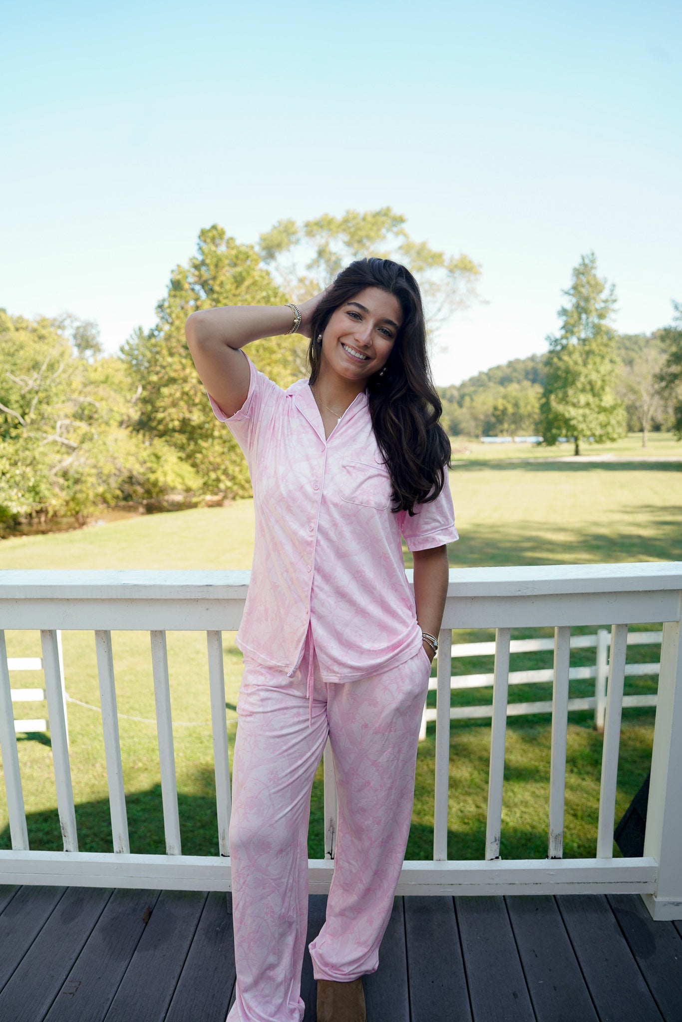 Pajamas Pink Camo - Short Sleeve + Pant Pajama Set