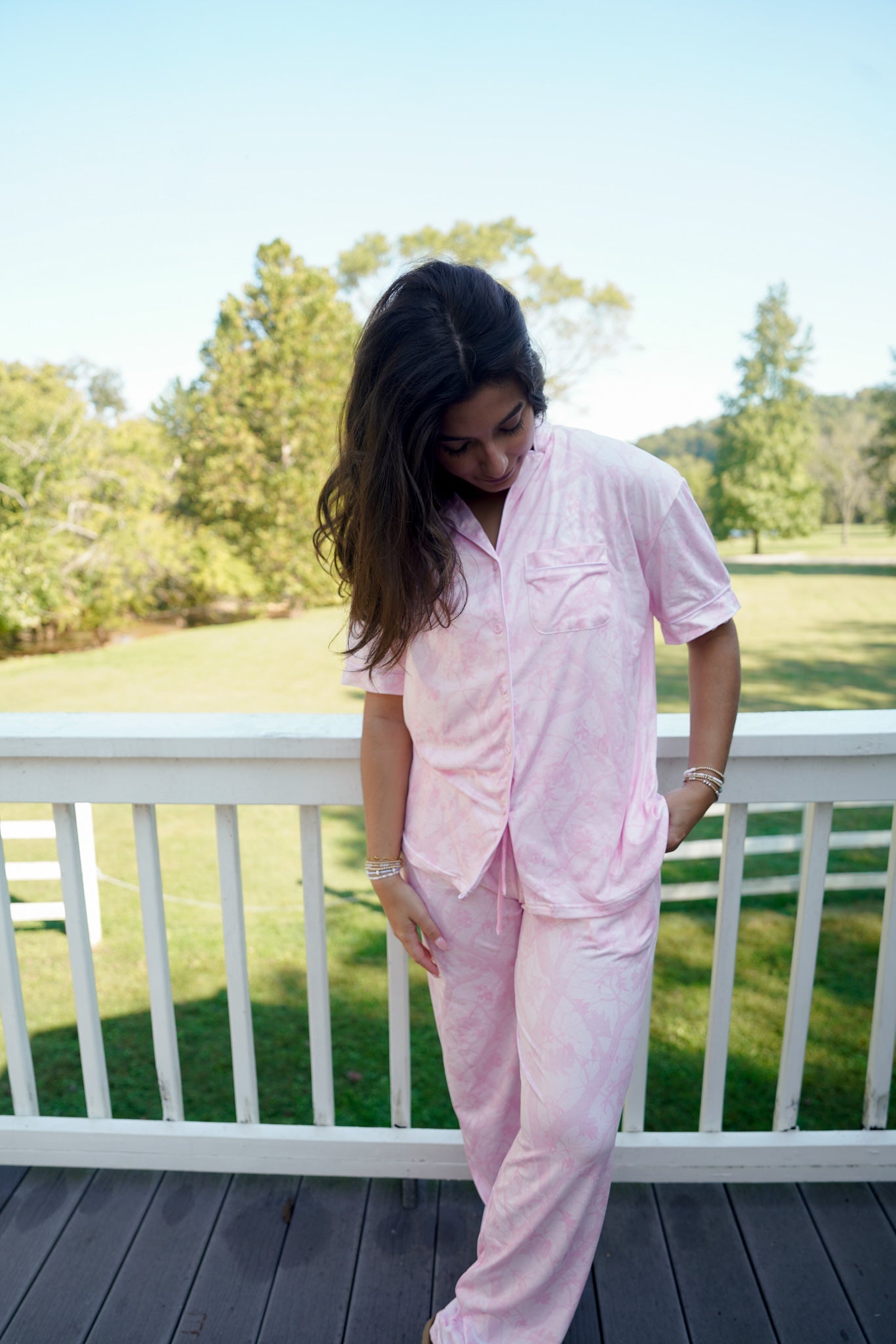 Pajamas Pink Camo - Short Sleeve + Pant Pajama Set