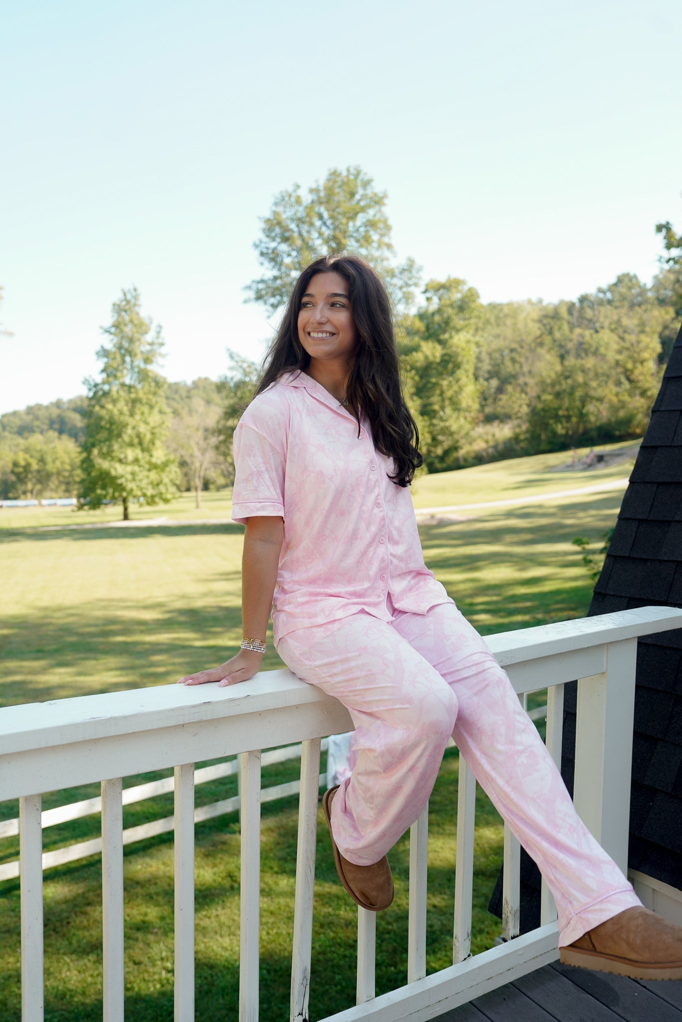 Pajamas Pink Camo - Short Sleeve + Pant Pajama Set