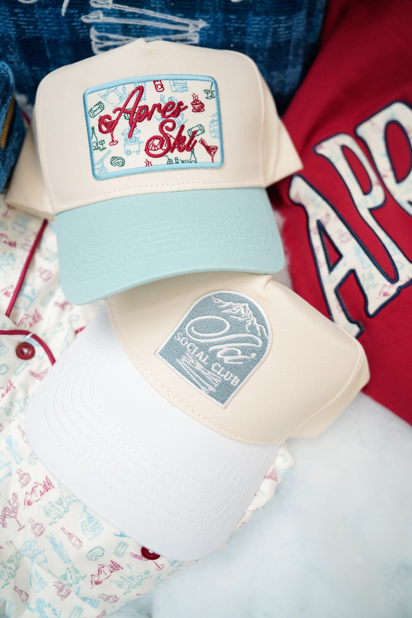 Hat Apres Ski - Baby Blue Vintage Trucker Hat