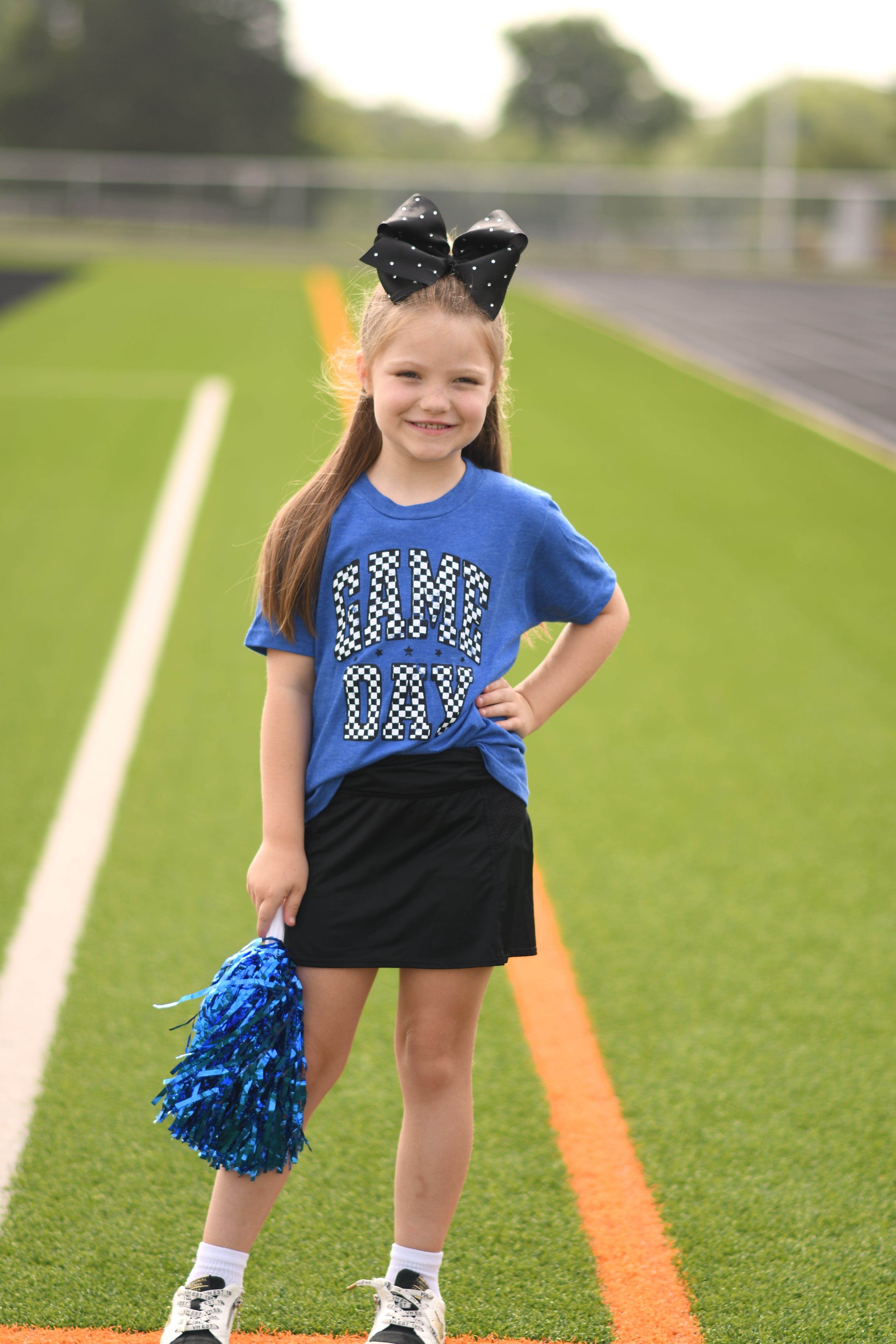 Blue Checkered Game Day Tee