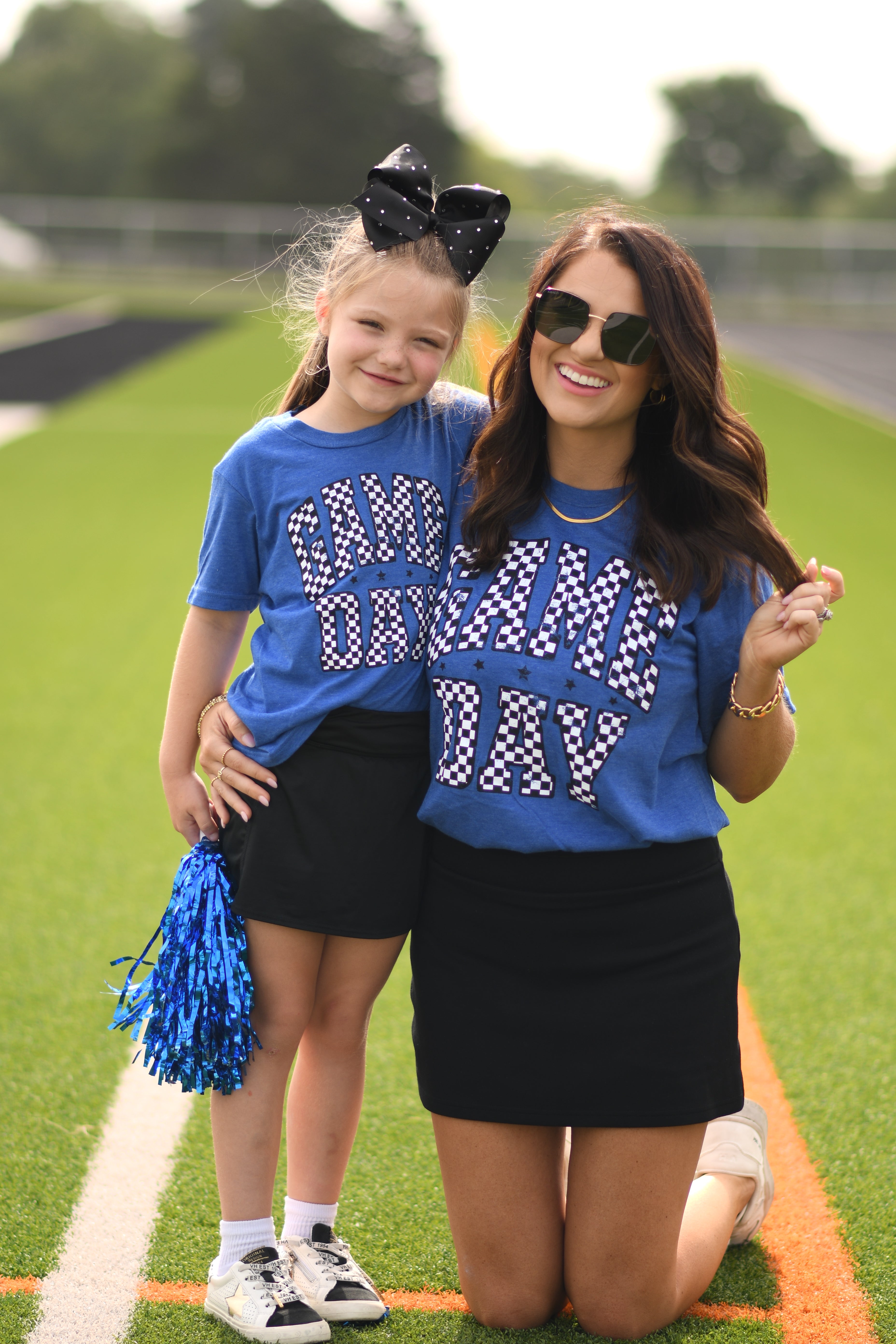 Blue Checkered Game Day Tee