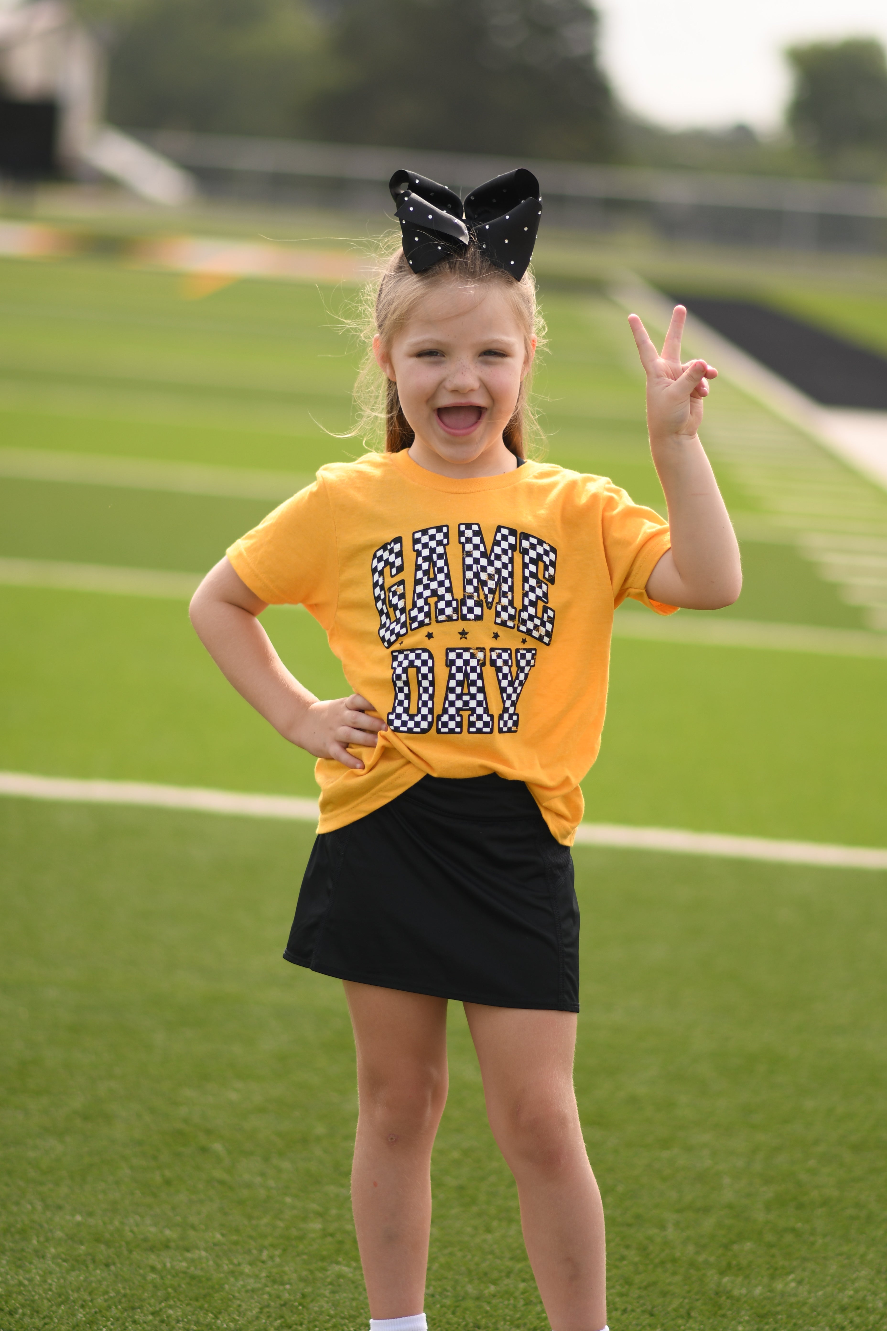 Yellow Checkered Game Day Tee
