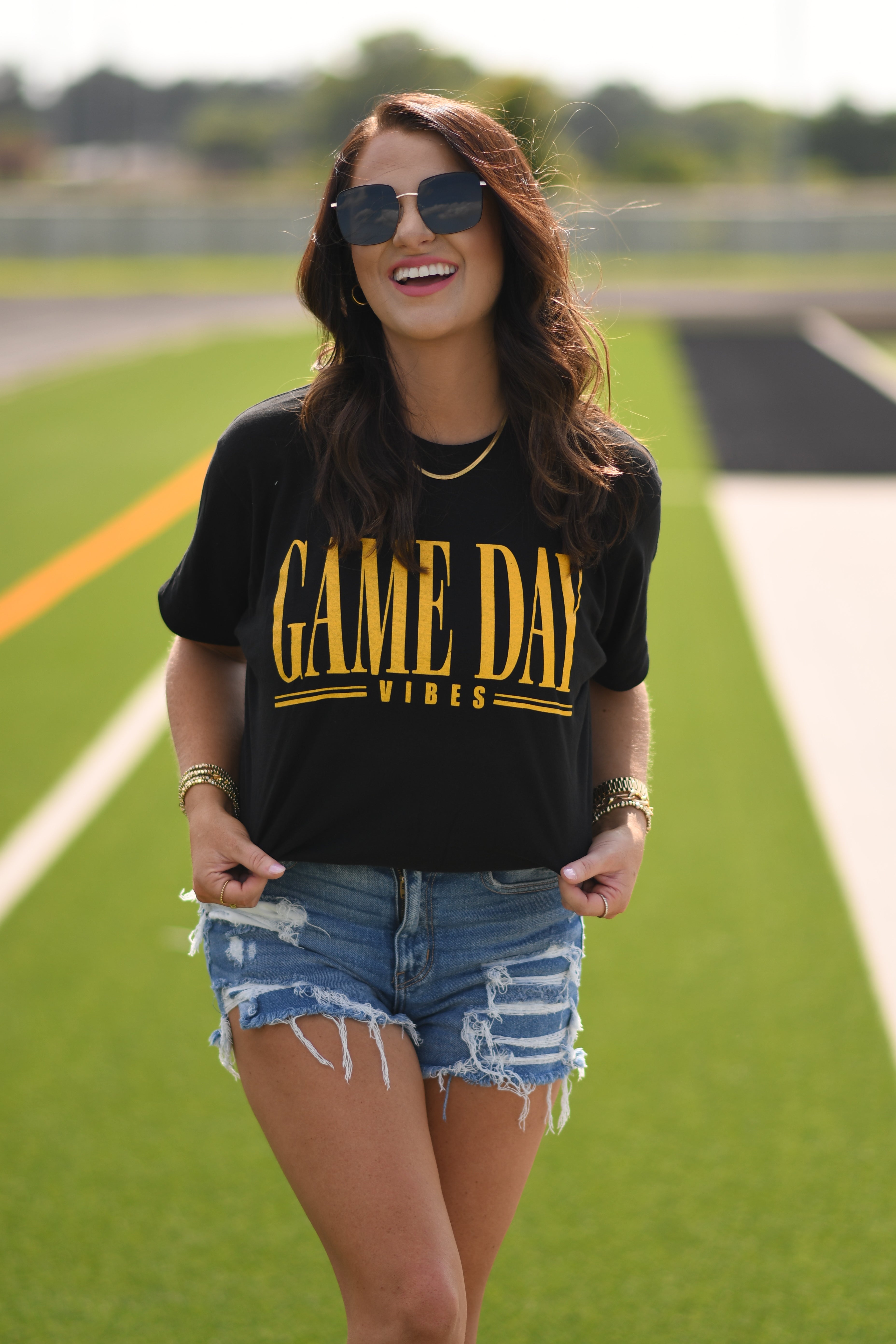 Black and Gold Game Day Vibes Tee