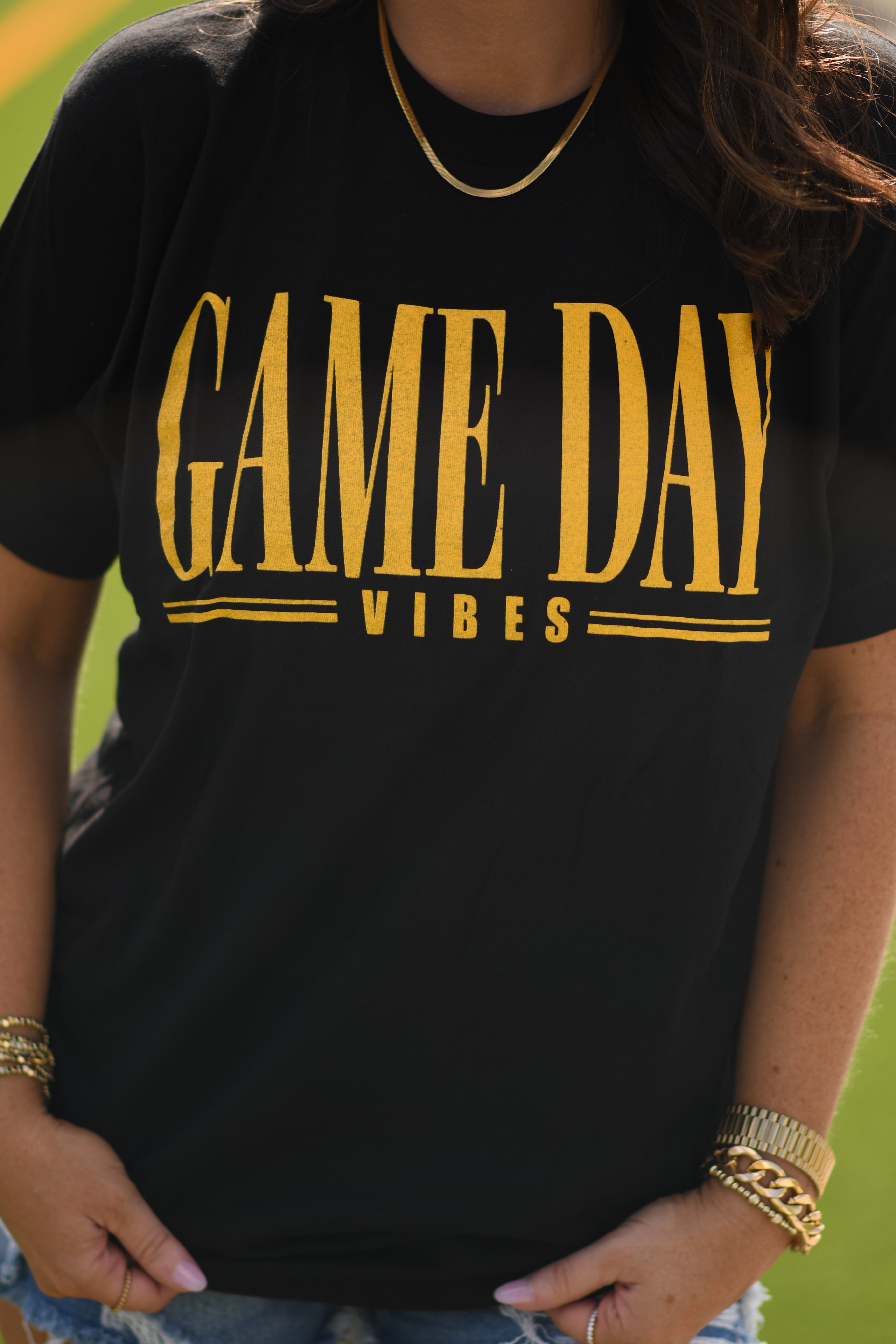 Black and Gold Game Day Vibes Tee