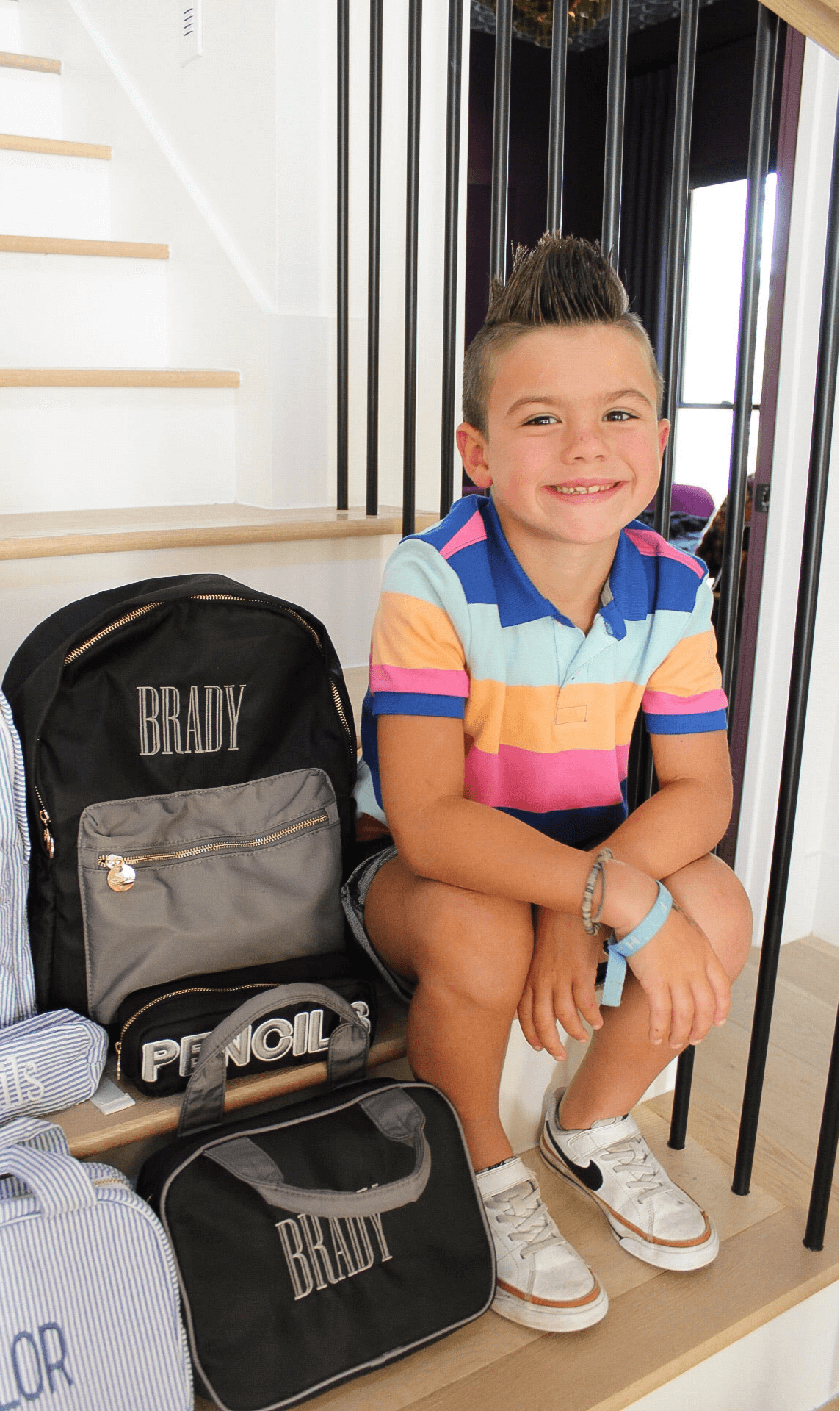 Backpack Black + Grey Colorblock Backpack