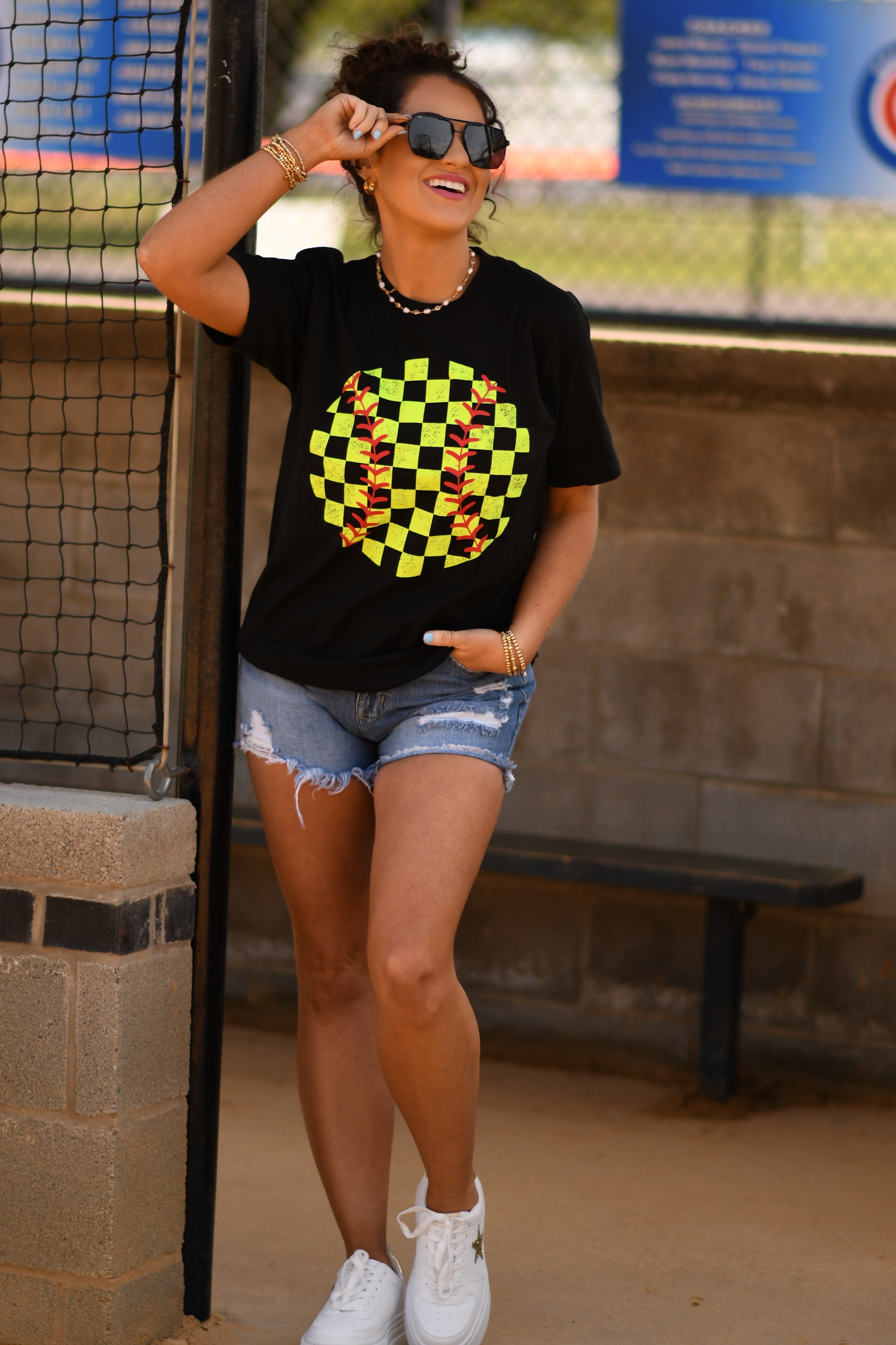 Distressed Softball Tee