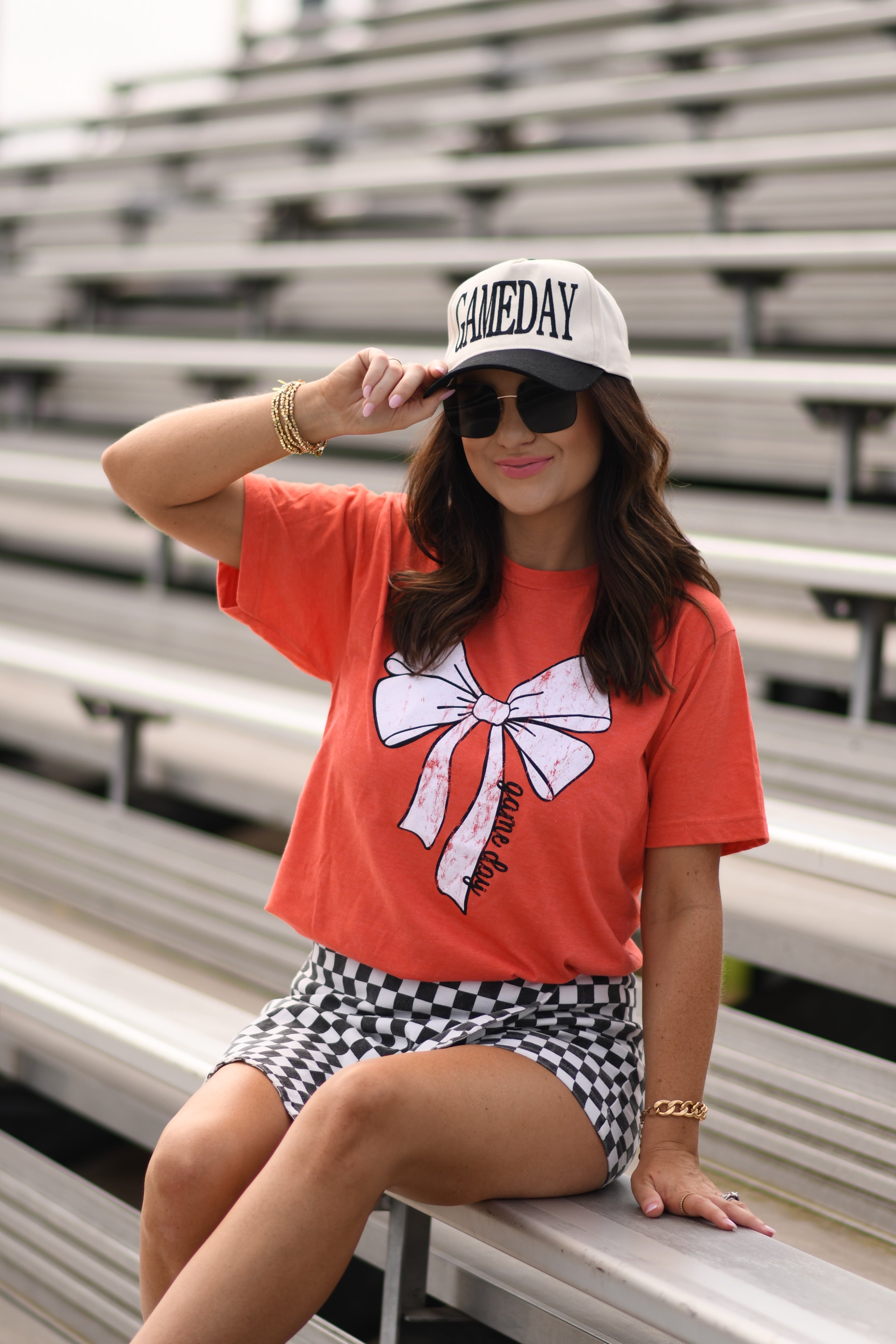 Orange Game Day Bow Tee