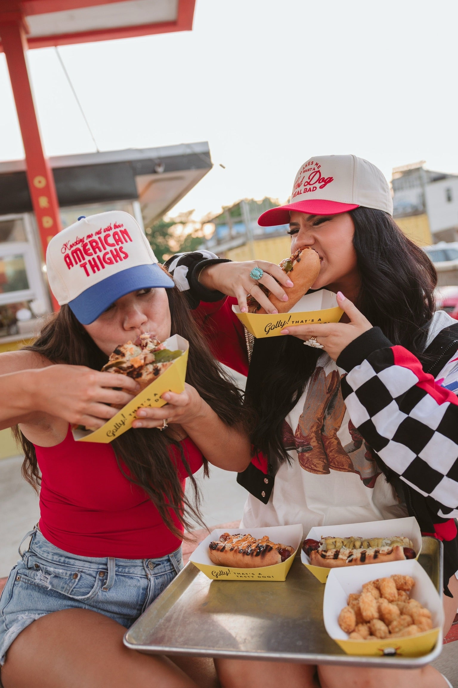 Hat American Thighs - Royal Blue Vintage Trucker Hat