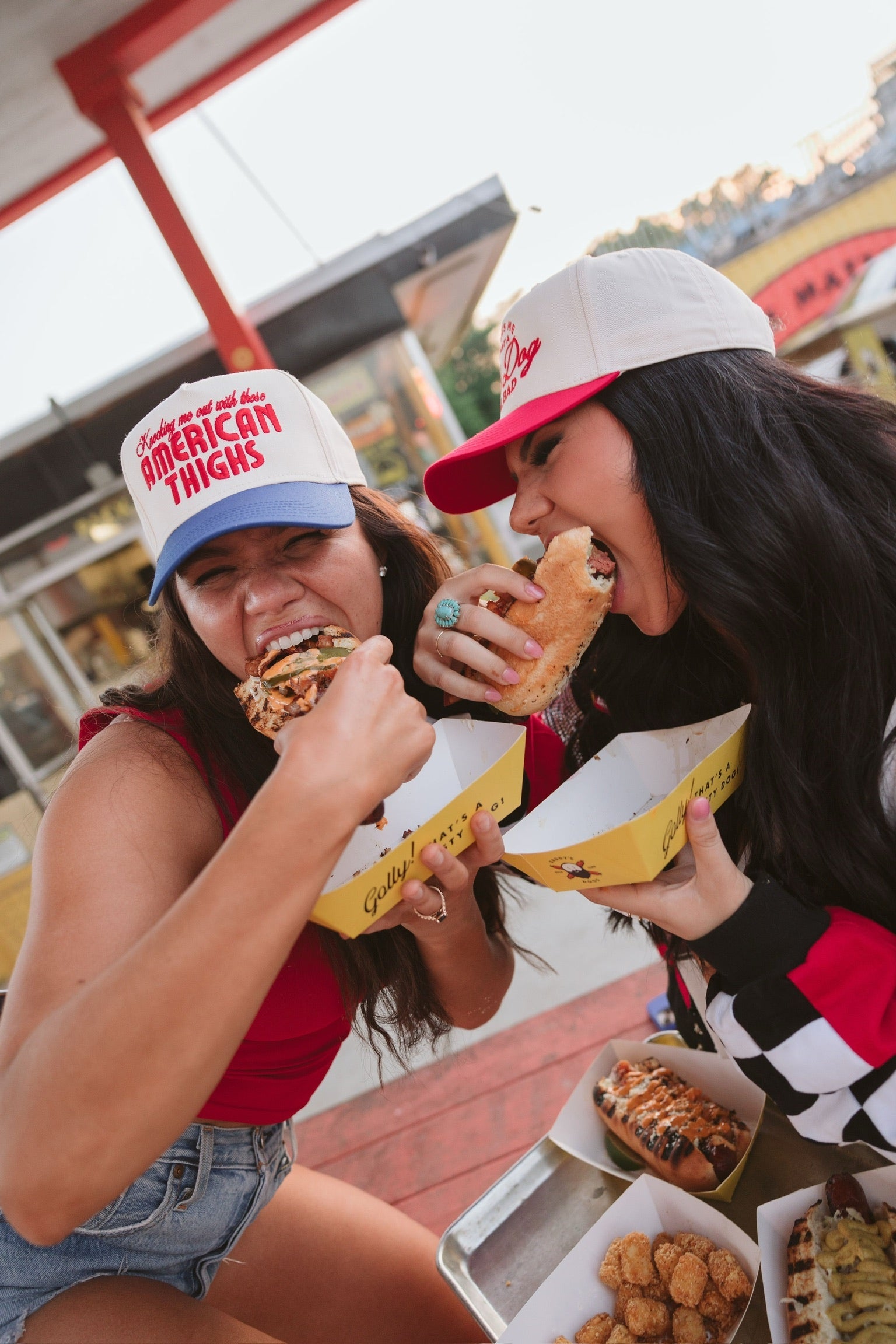 Hat American Thighs - Royal Blue Vintage Trucker Hat