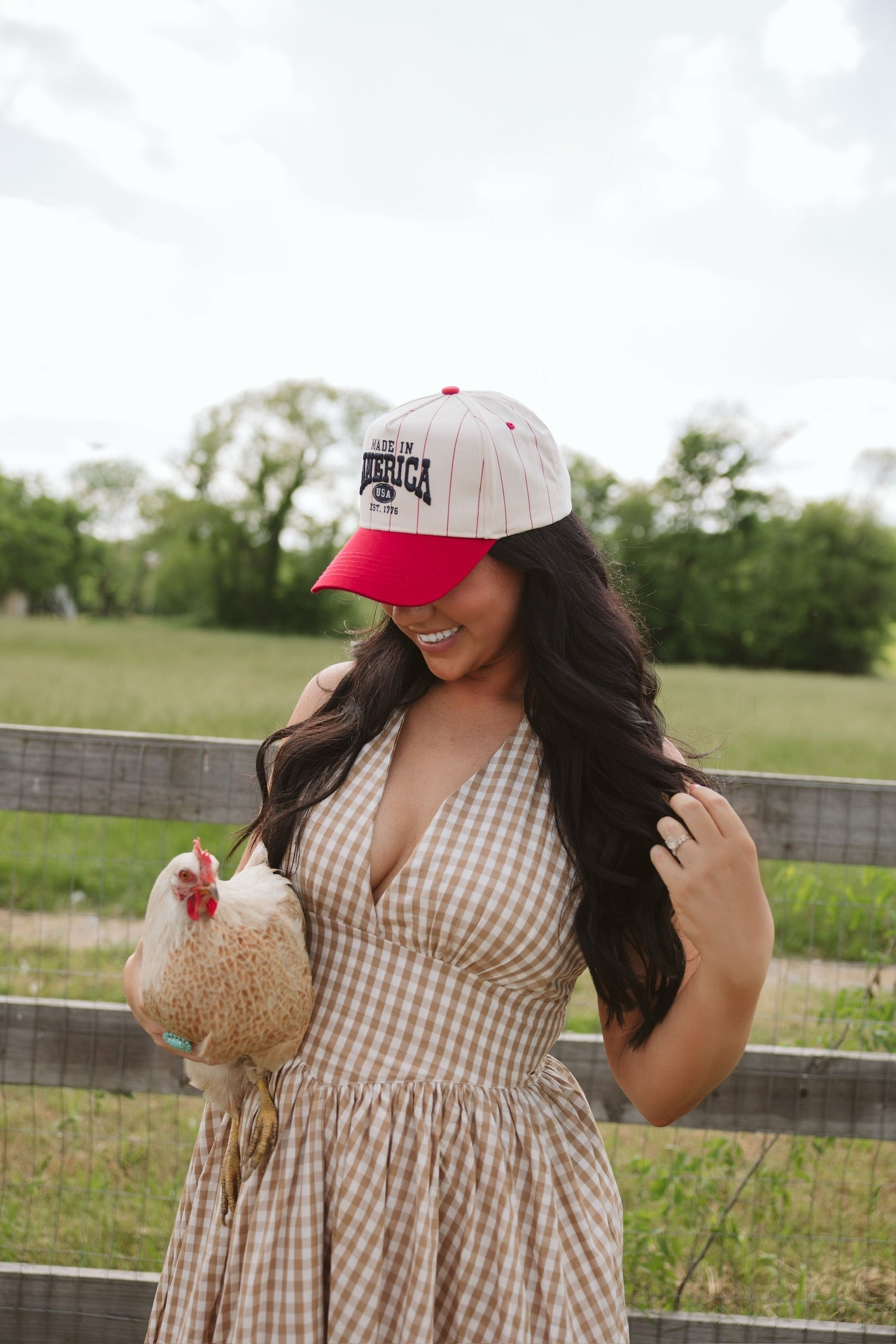 Hat Made in America - Red Stripe Vintage Trucker Hat
