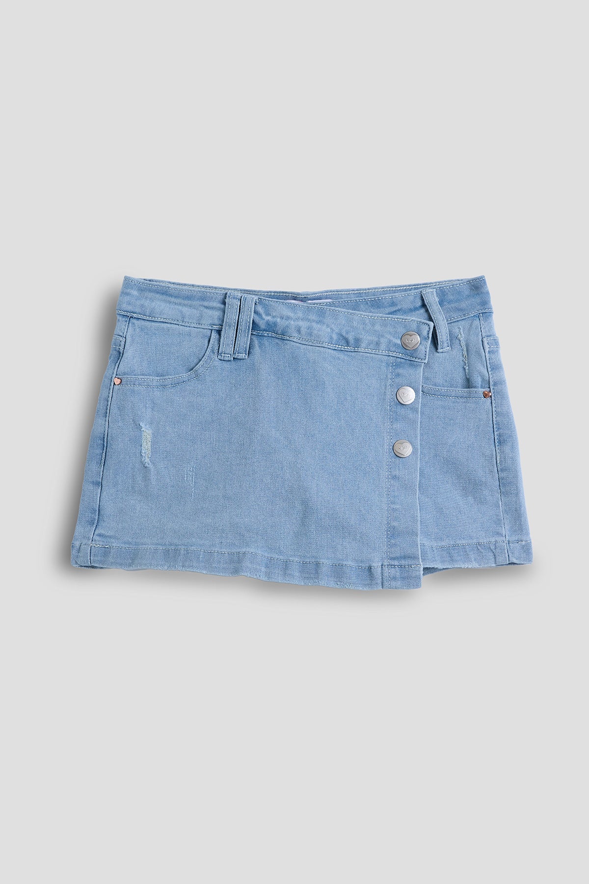 Girls Assymetrical Denim Skort