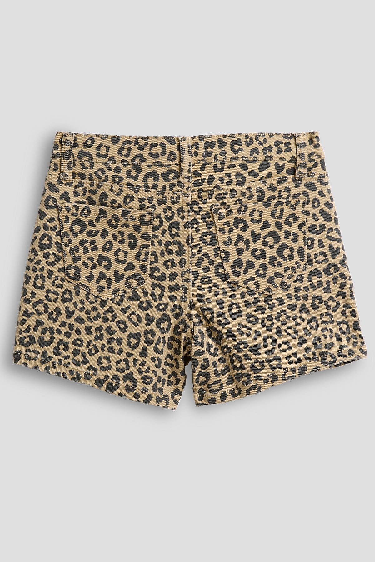 Girls Assymetrical Animal Print Denim Skort