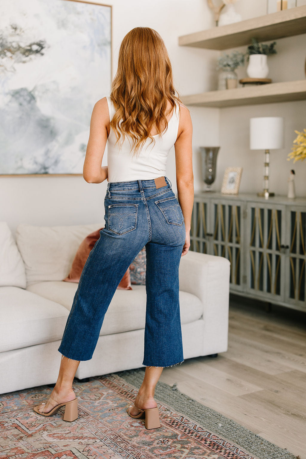 Denim Hayes High Rise Wide Leg Crop Jeans