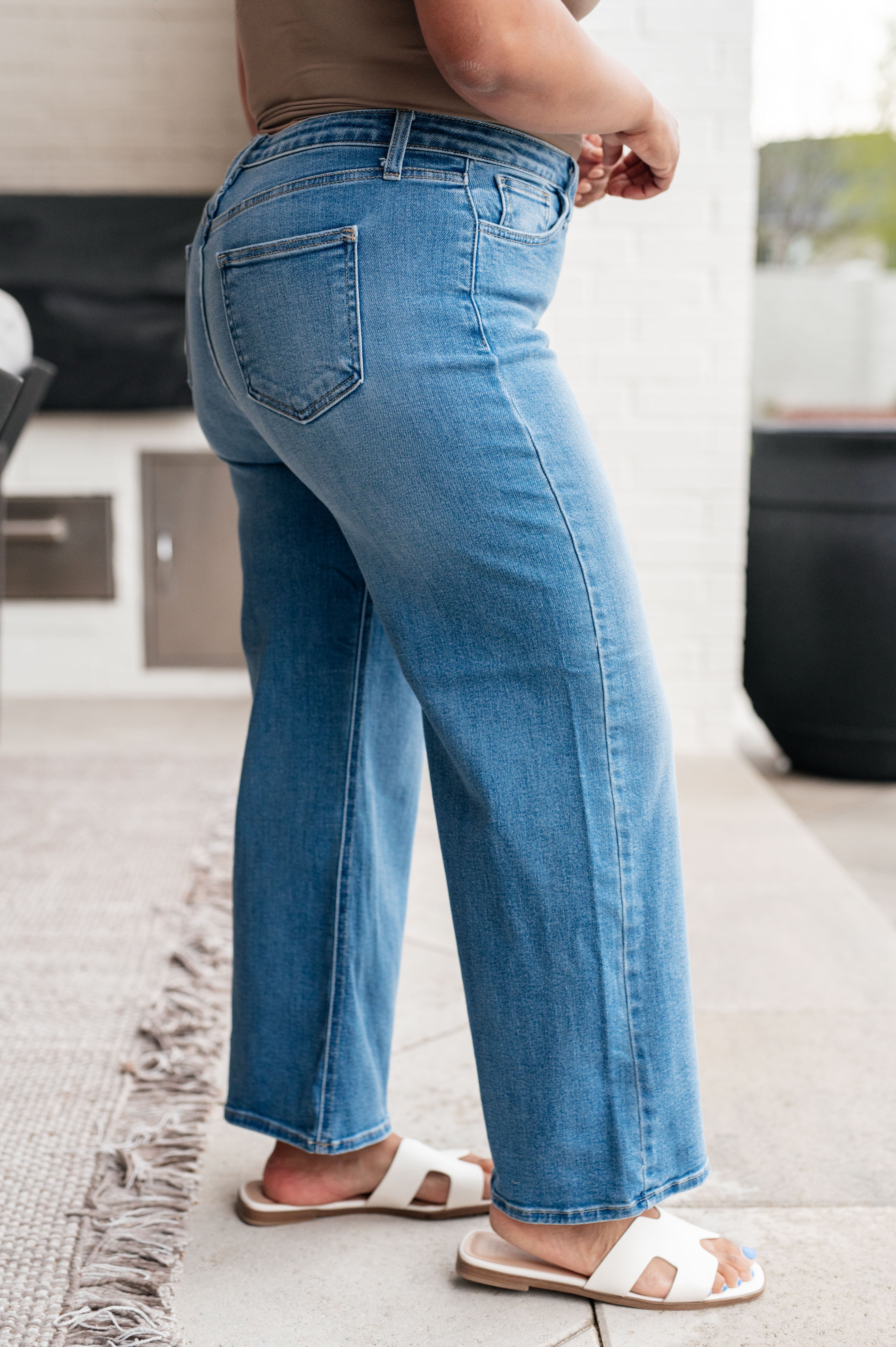 Denim Hayes High Rise Wide Leg Crop Jeans