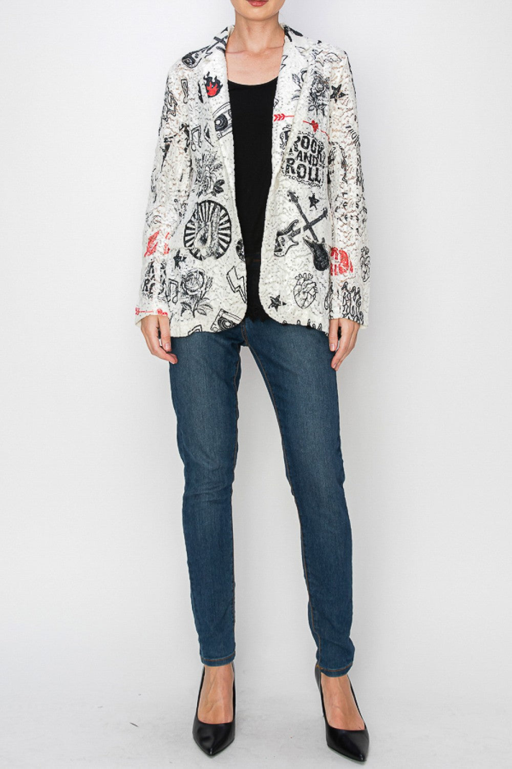 ROCK-N-ROLL LACE AND SEQUIN BLAZER JACKET