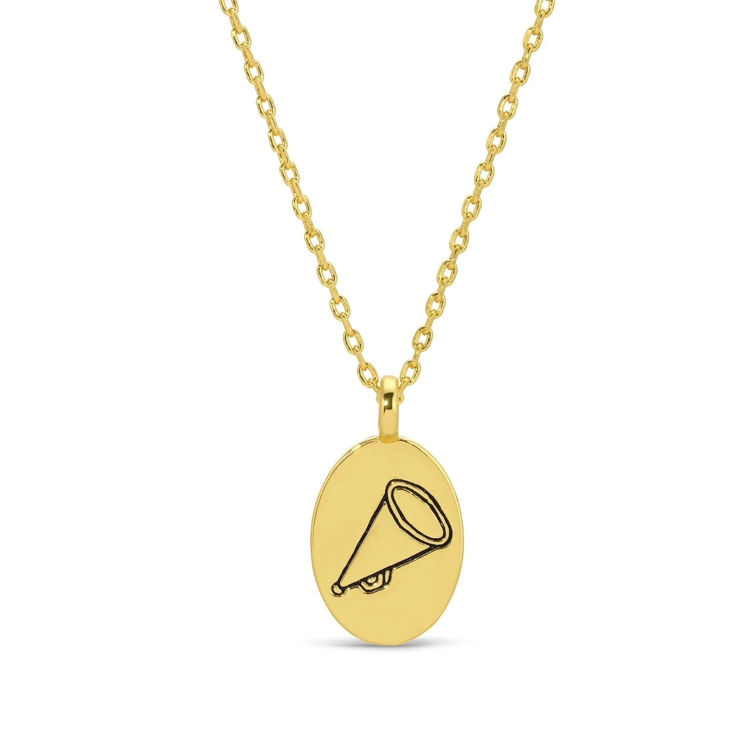 Oval Etched Megaphone Necklace