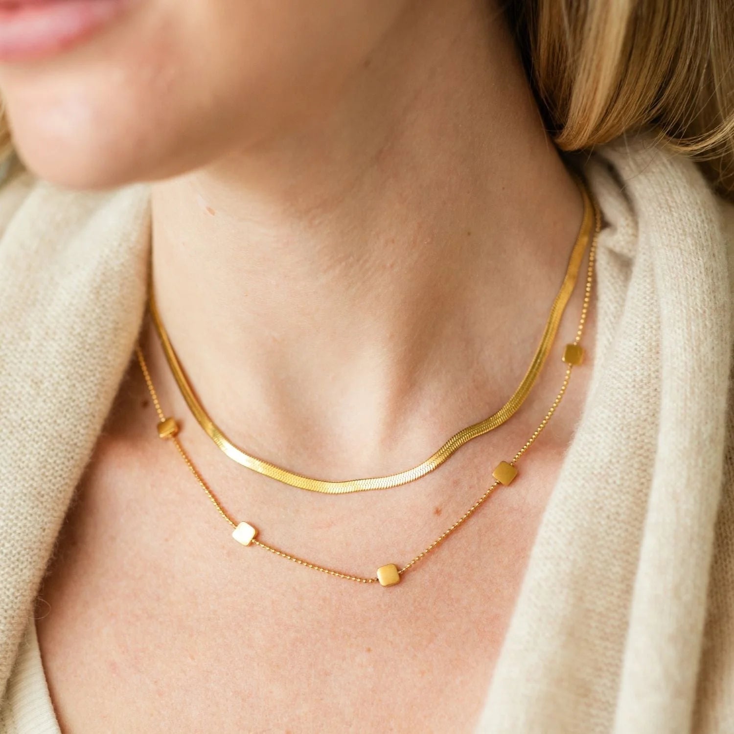 Double Layer Necklace, Water Resistant