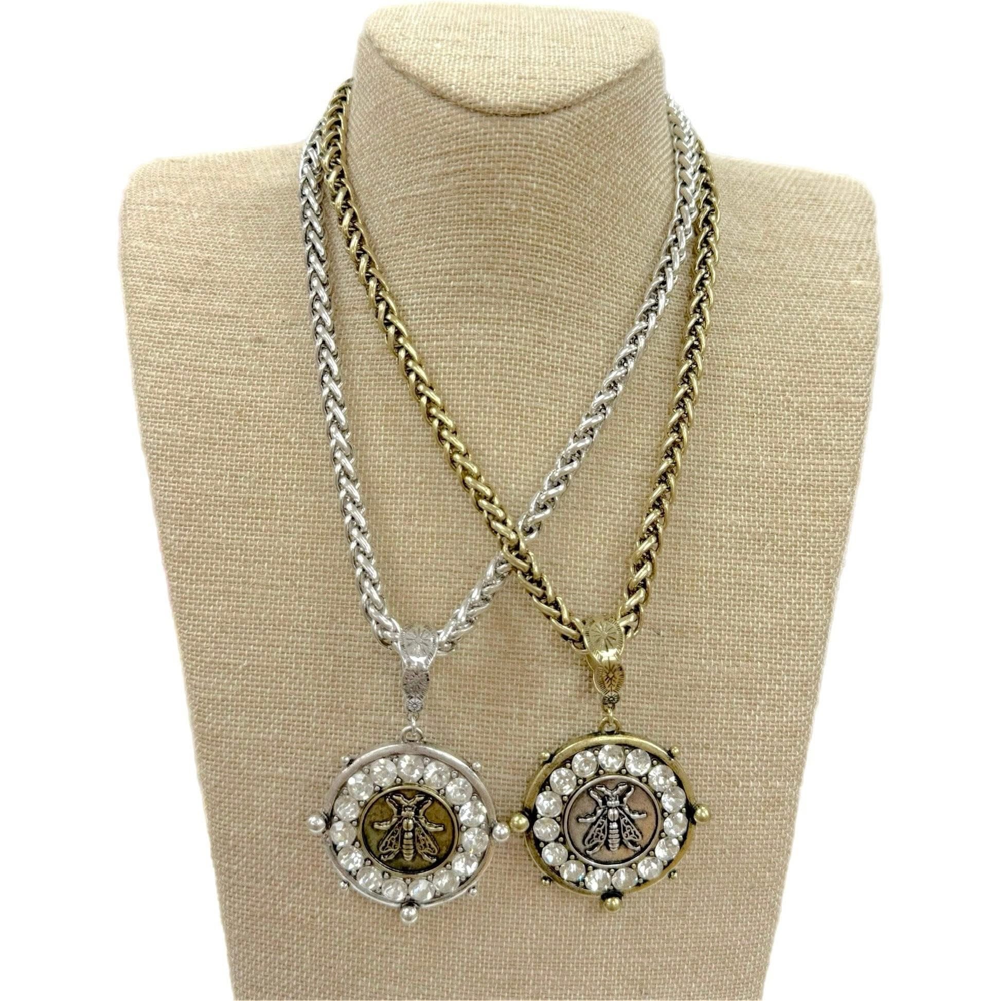 Bee Coin Crystal Pendants