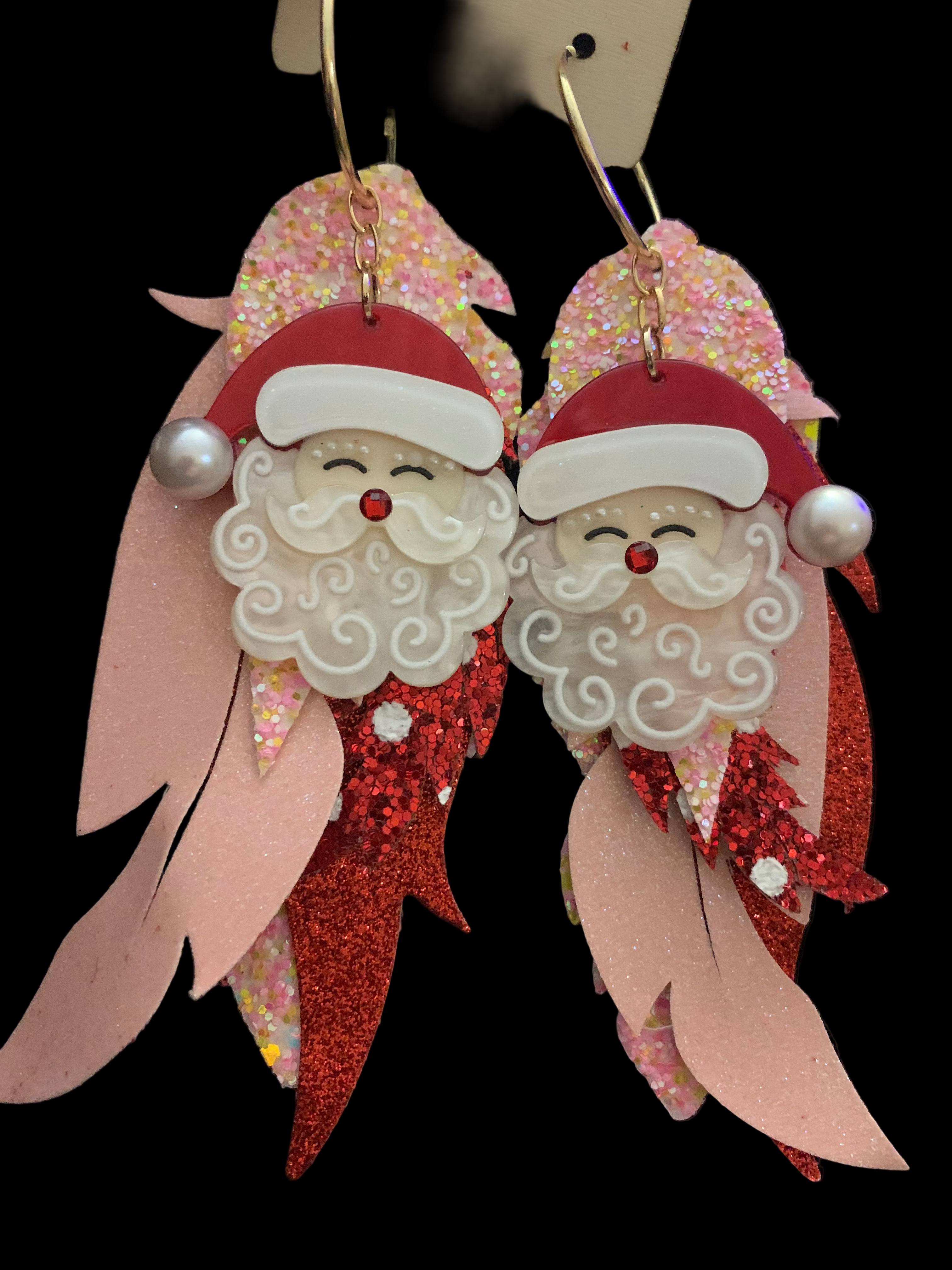 Pink Santa Pearl Earrings