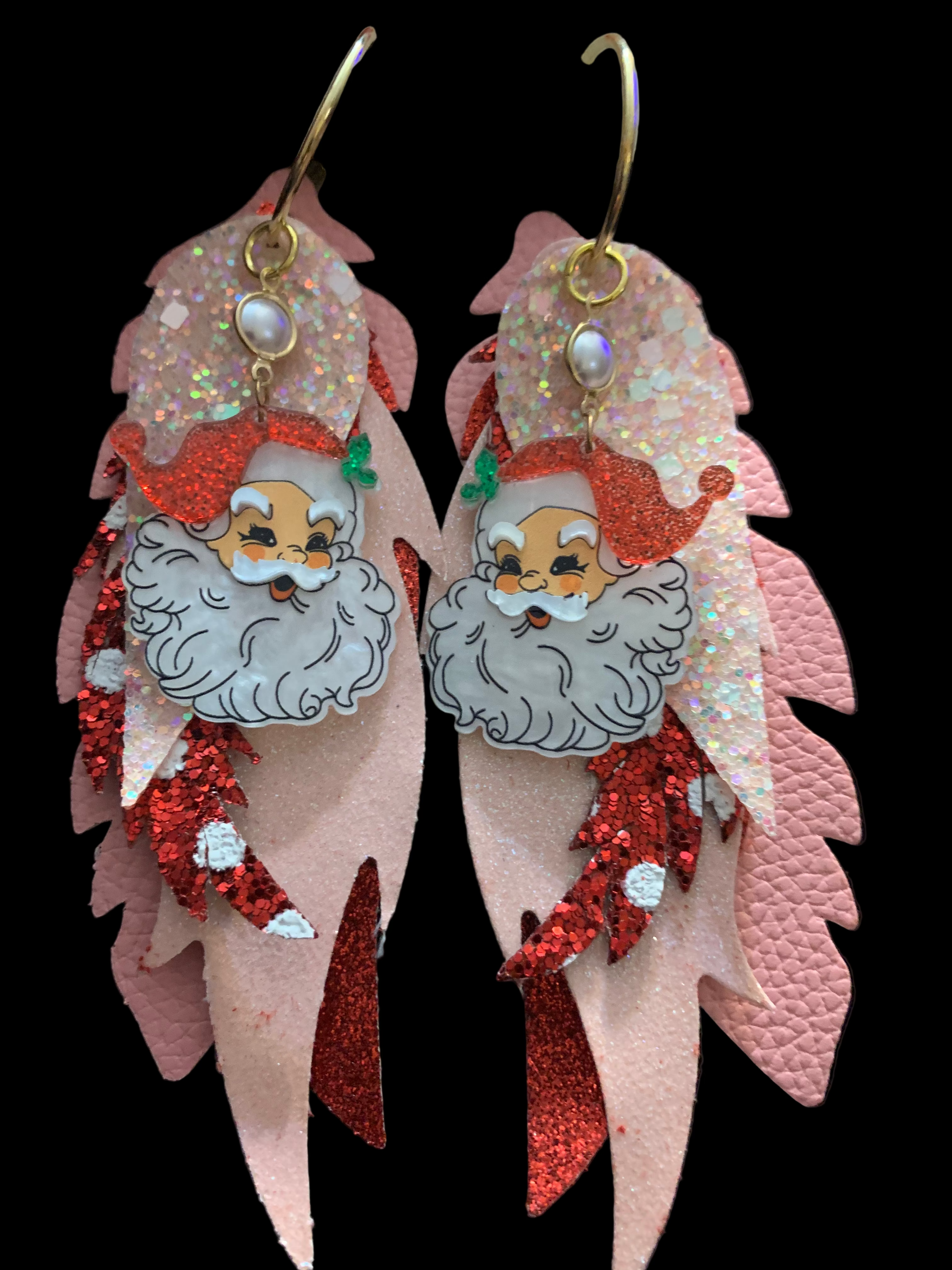 Retro Santa Sparkle Earrings