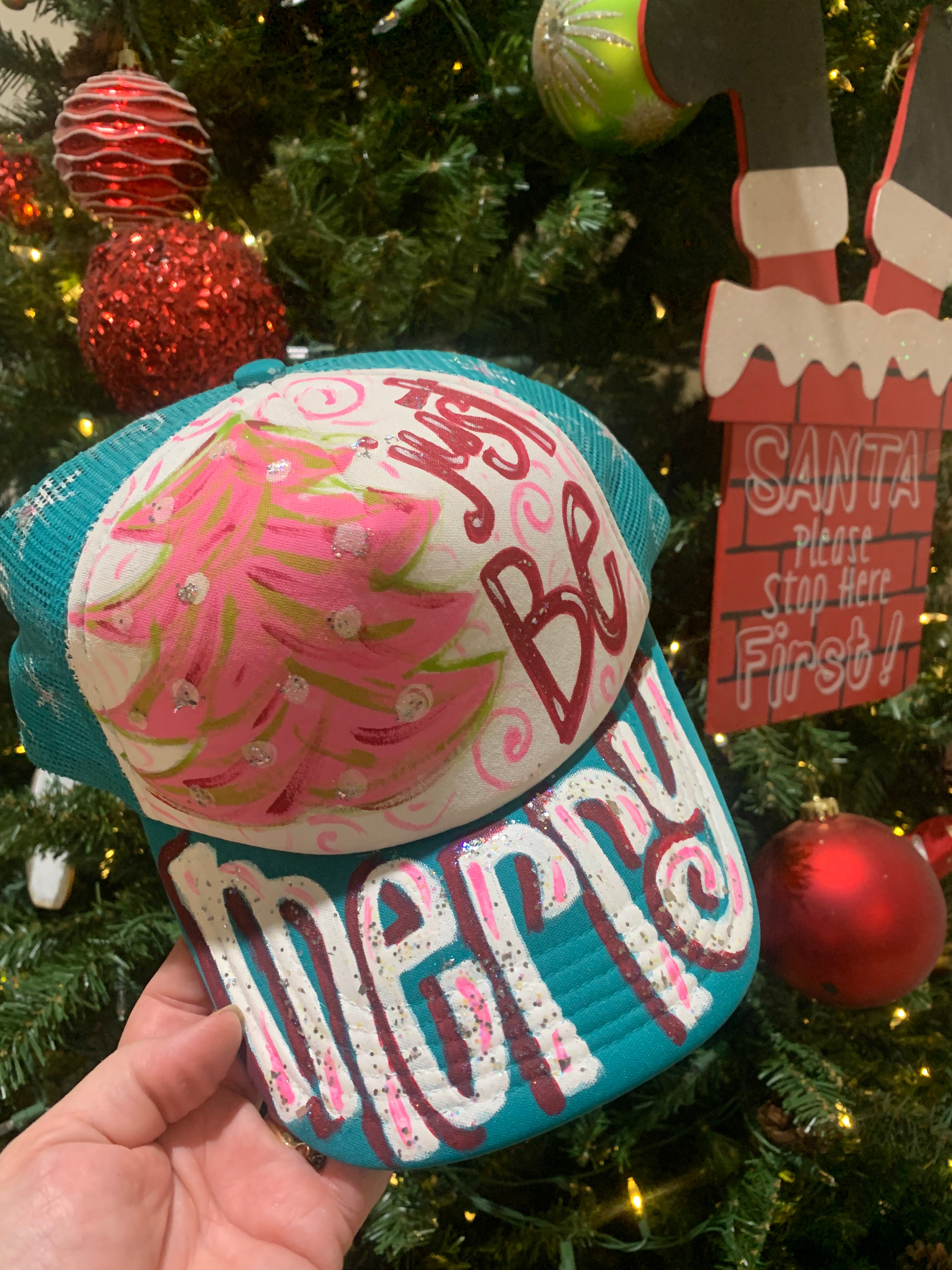 Hand Painted Christmas Trucker Hats
