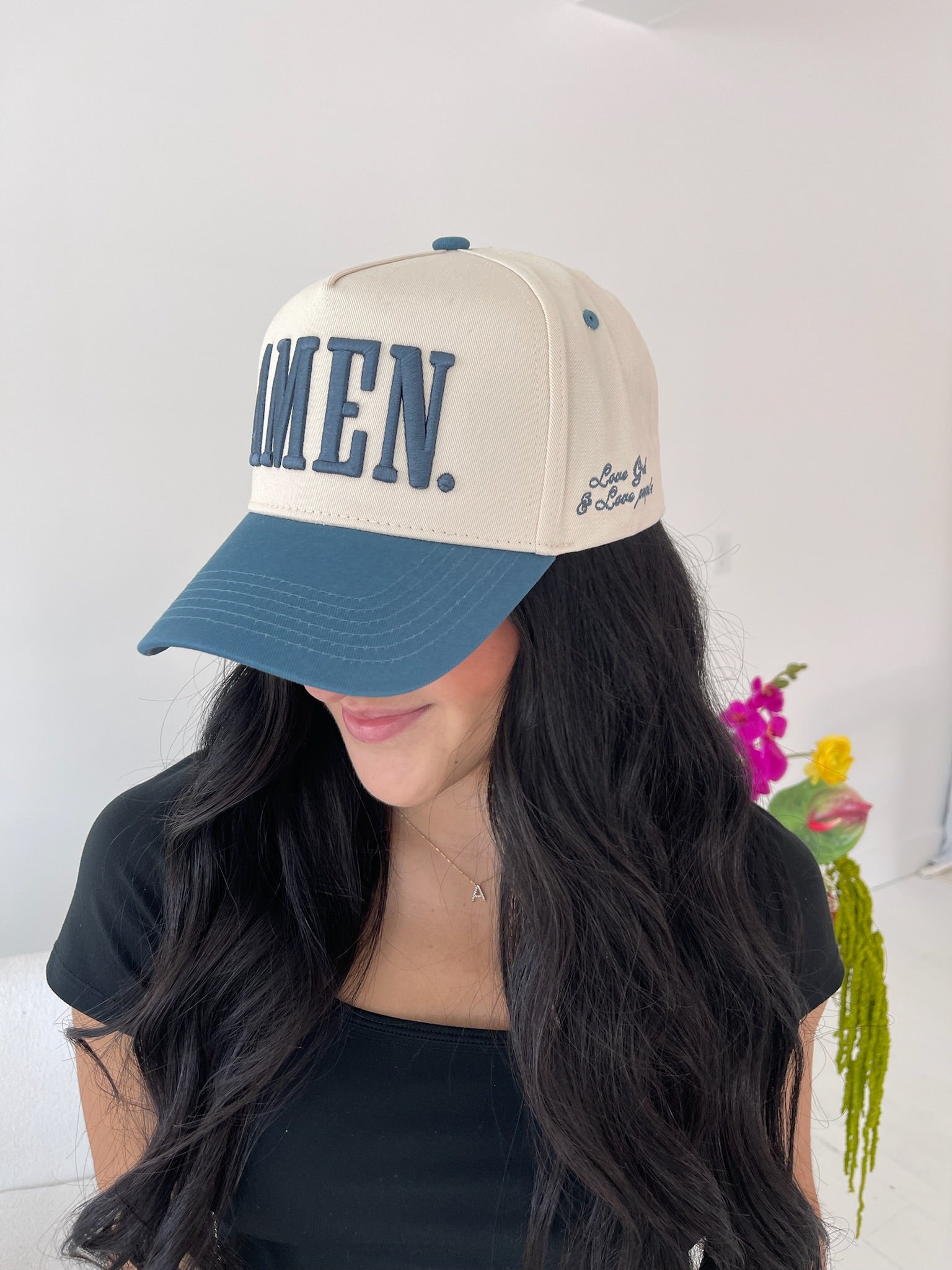 Hat AMEN. - Slate Blue Vintage Trucker Hat