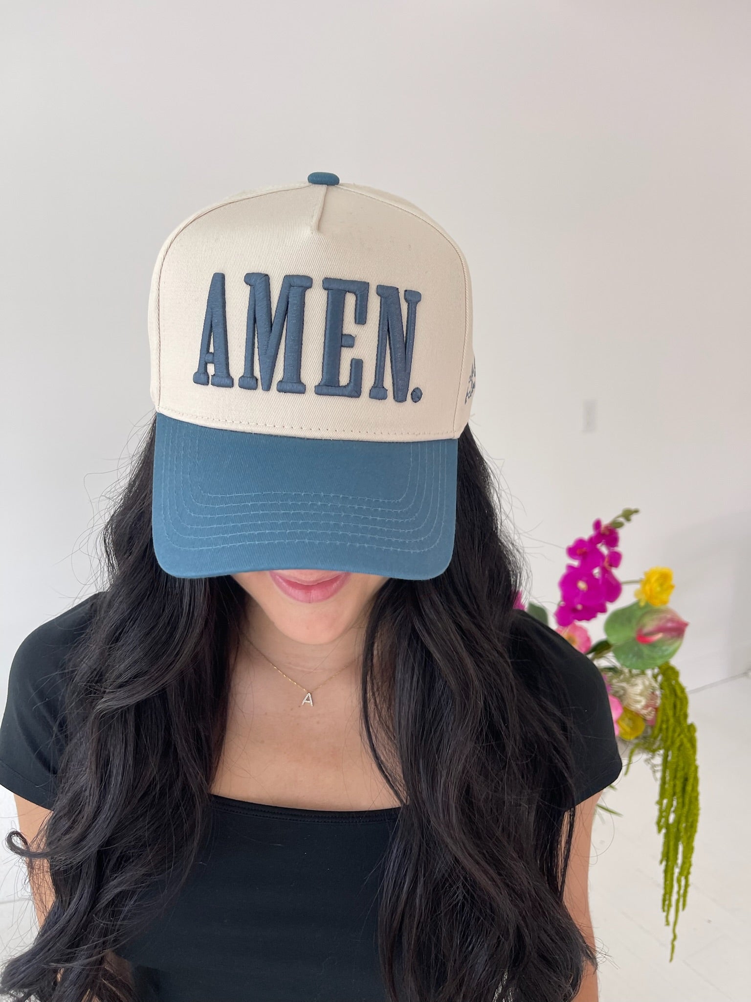 Hat AMEN. - Slate Blue Vintage Trucker Hat