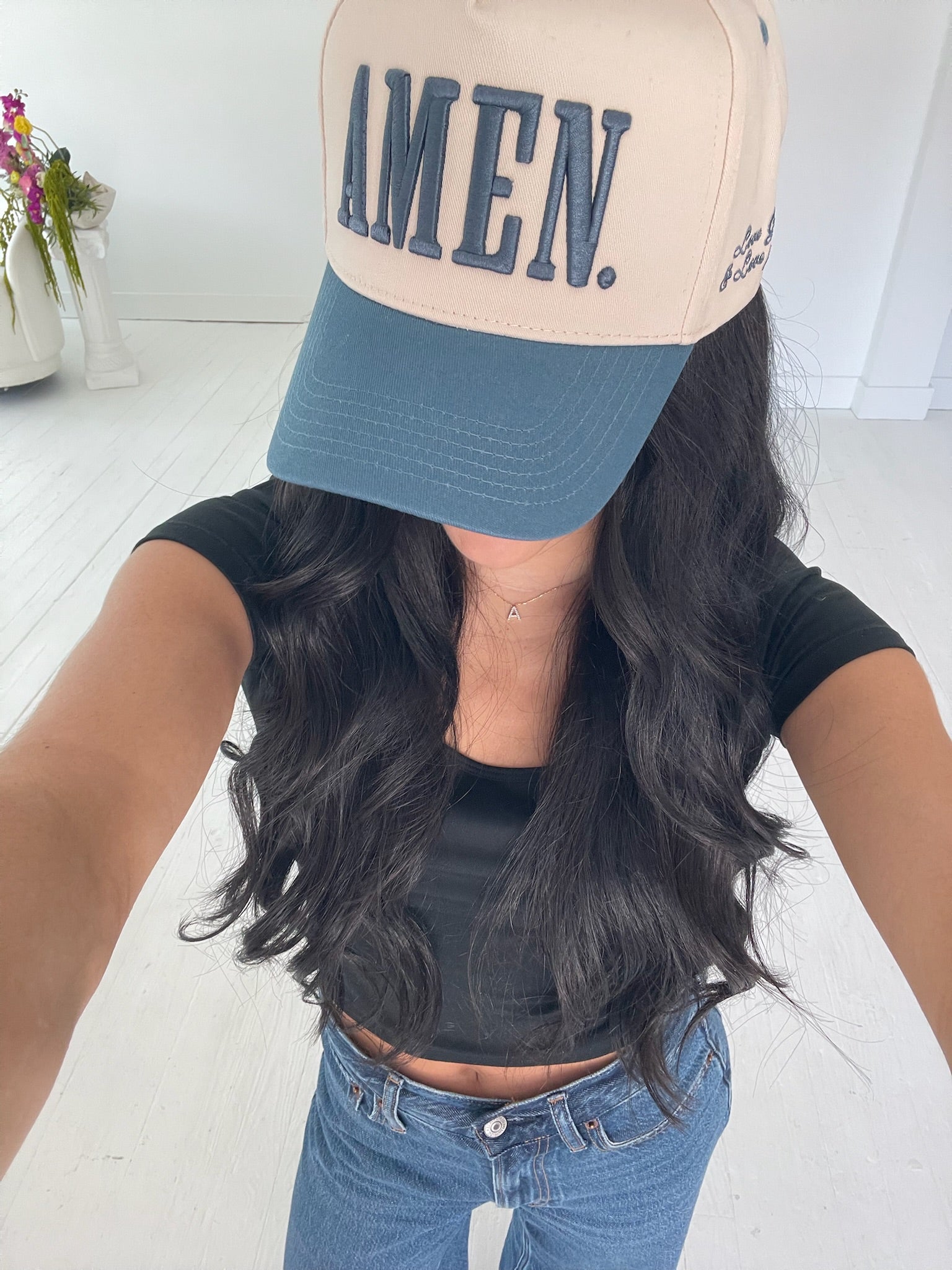 Hat AMEN. - Slate Blue Vintage Trucker Hat