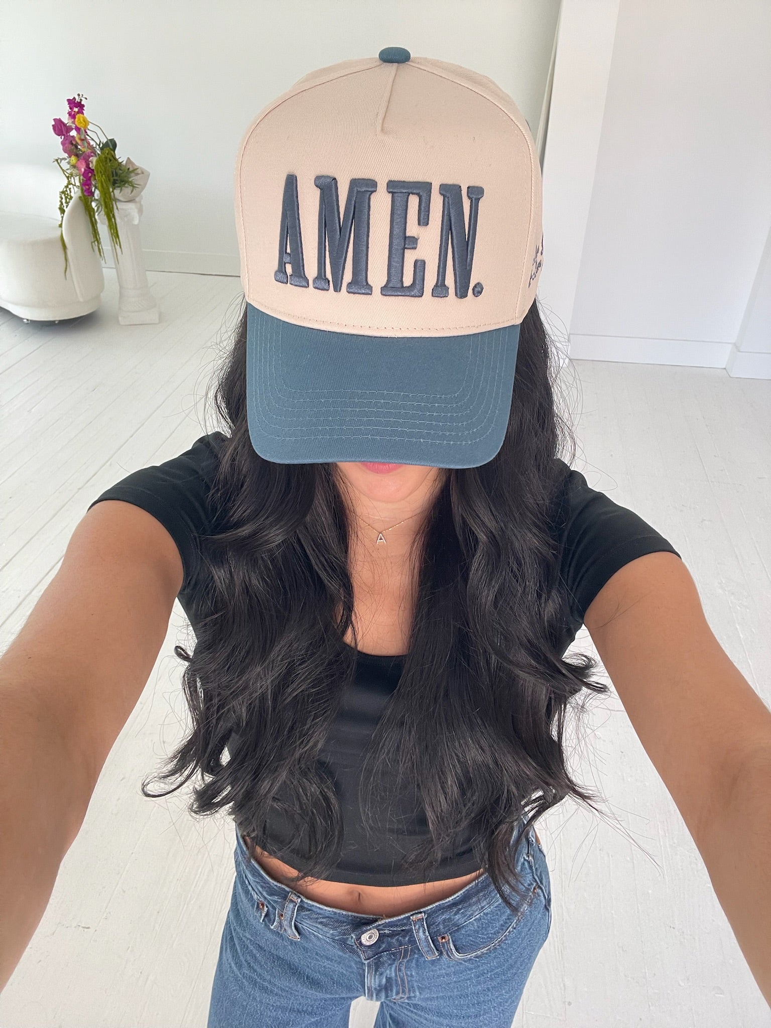 Hat AMEN. - Slate Blue Vintage Trucker Hat