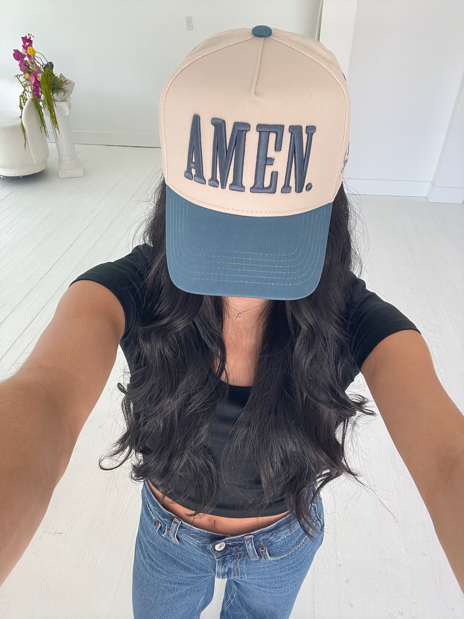 Hat AMEN. - Slate Blue Vintage Trucker Hat