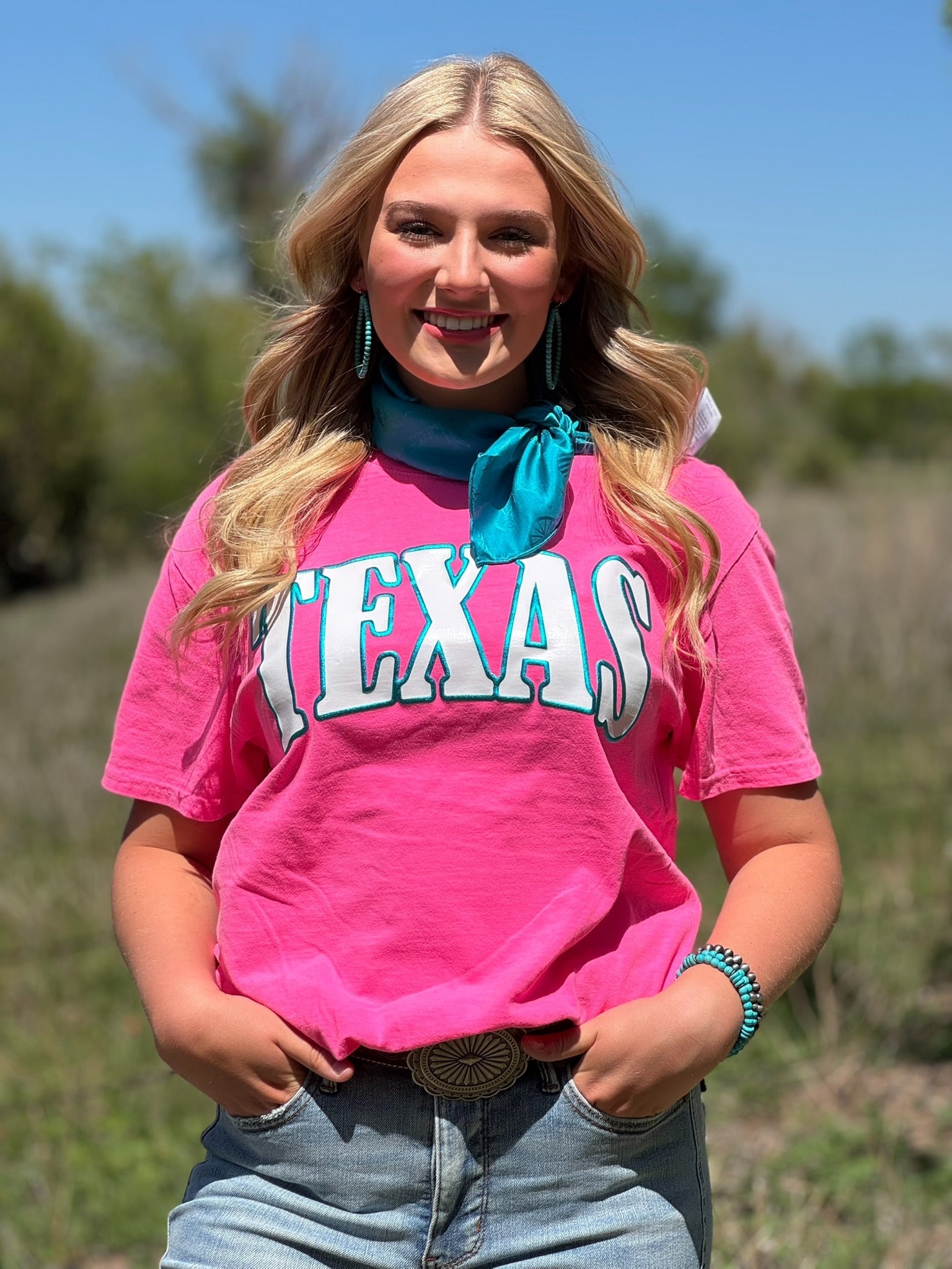 Tees Texas in Glitter with Metallic Puff Tee