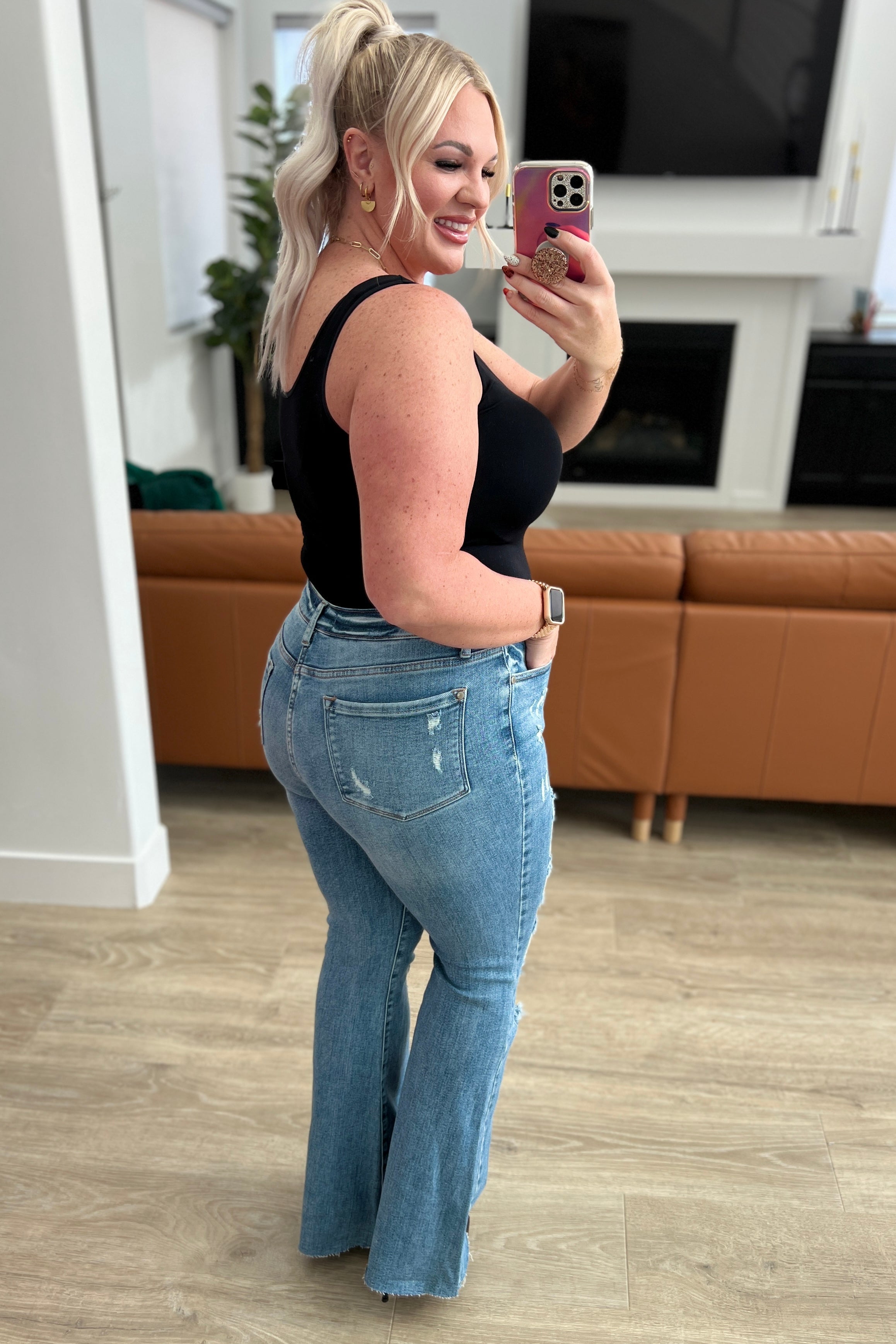 Denim Kiana High Rise Heavy Destroy Flare