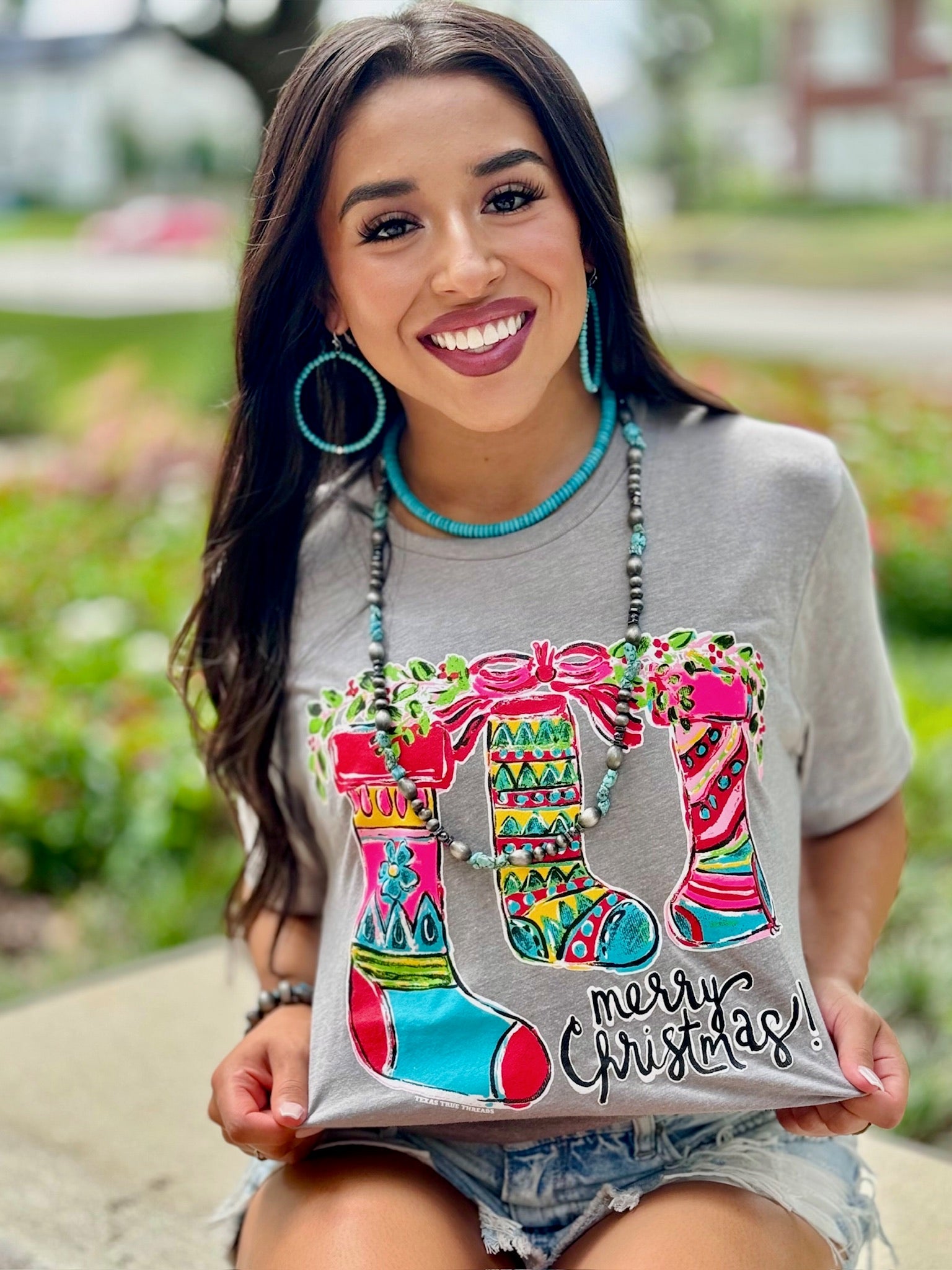 Tees Callie Ann Stelter Merry Christmas Stockings Tee