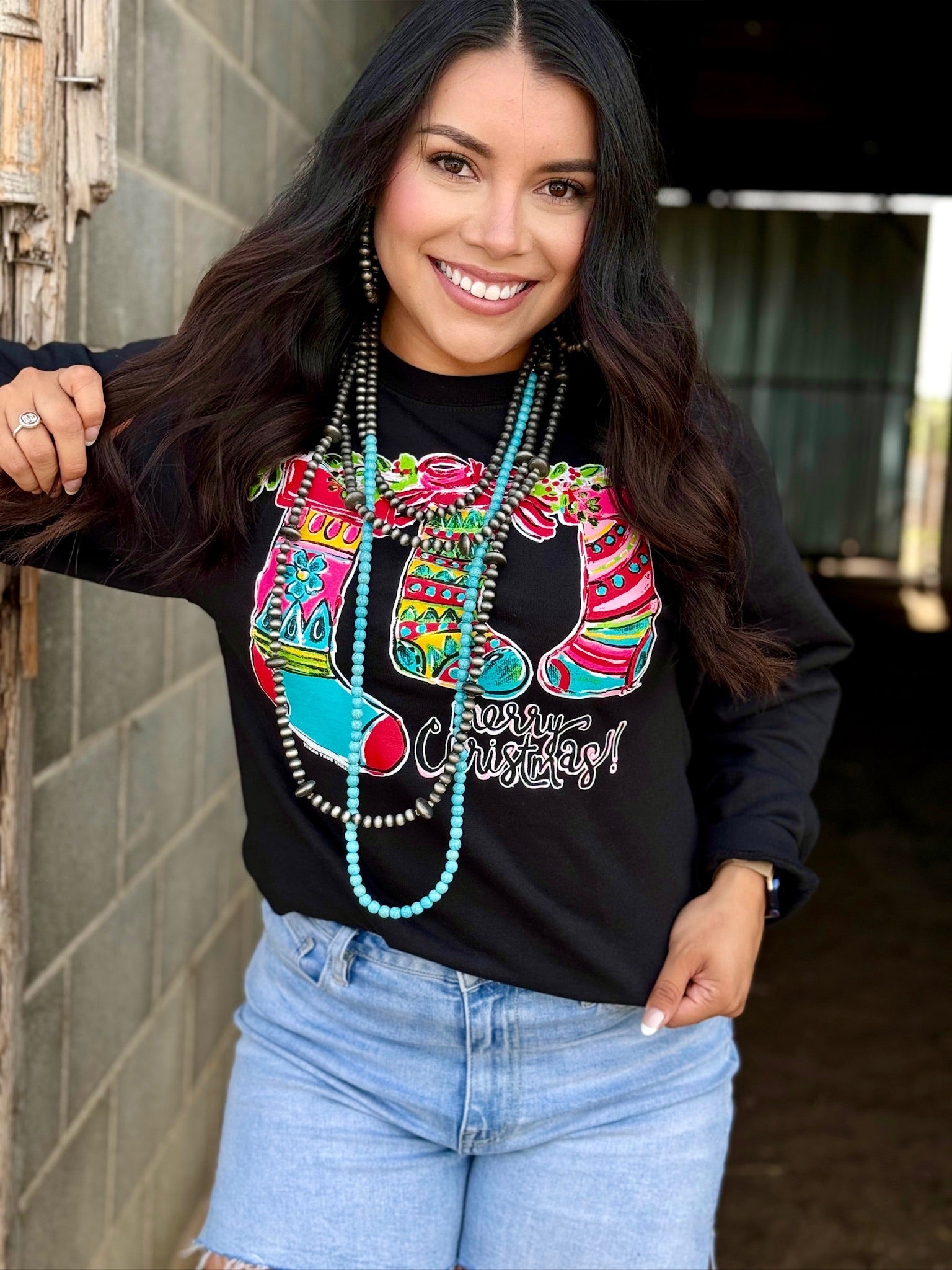 Tees Callie Ann Stelter Christmas Stockings Vneck & Sweatshirt