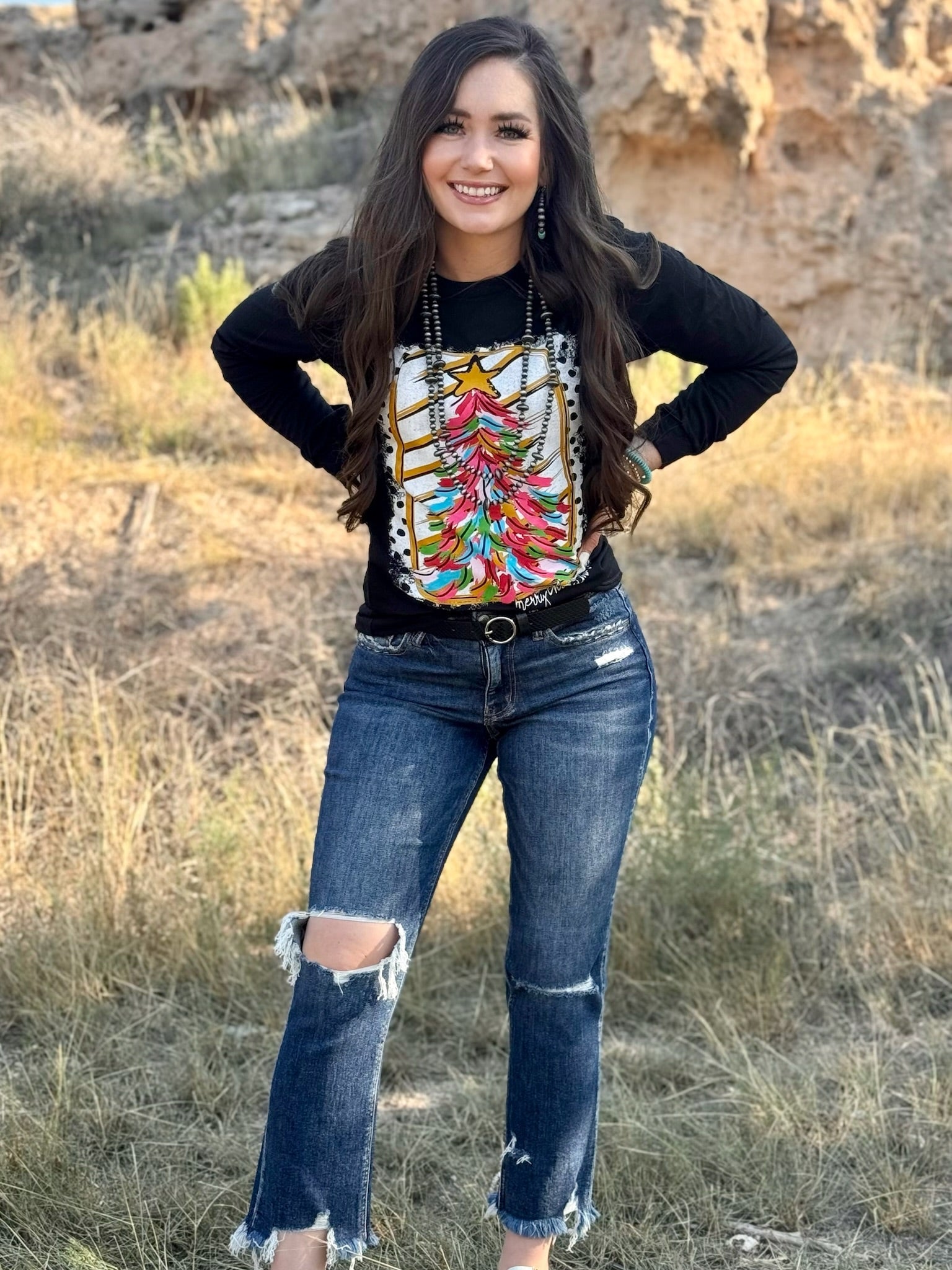 Tees Paintbrush Christmas Tree Long Sleeve & Sweatshirt