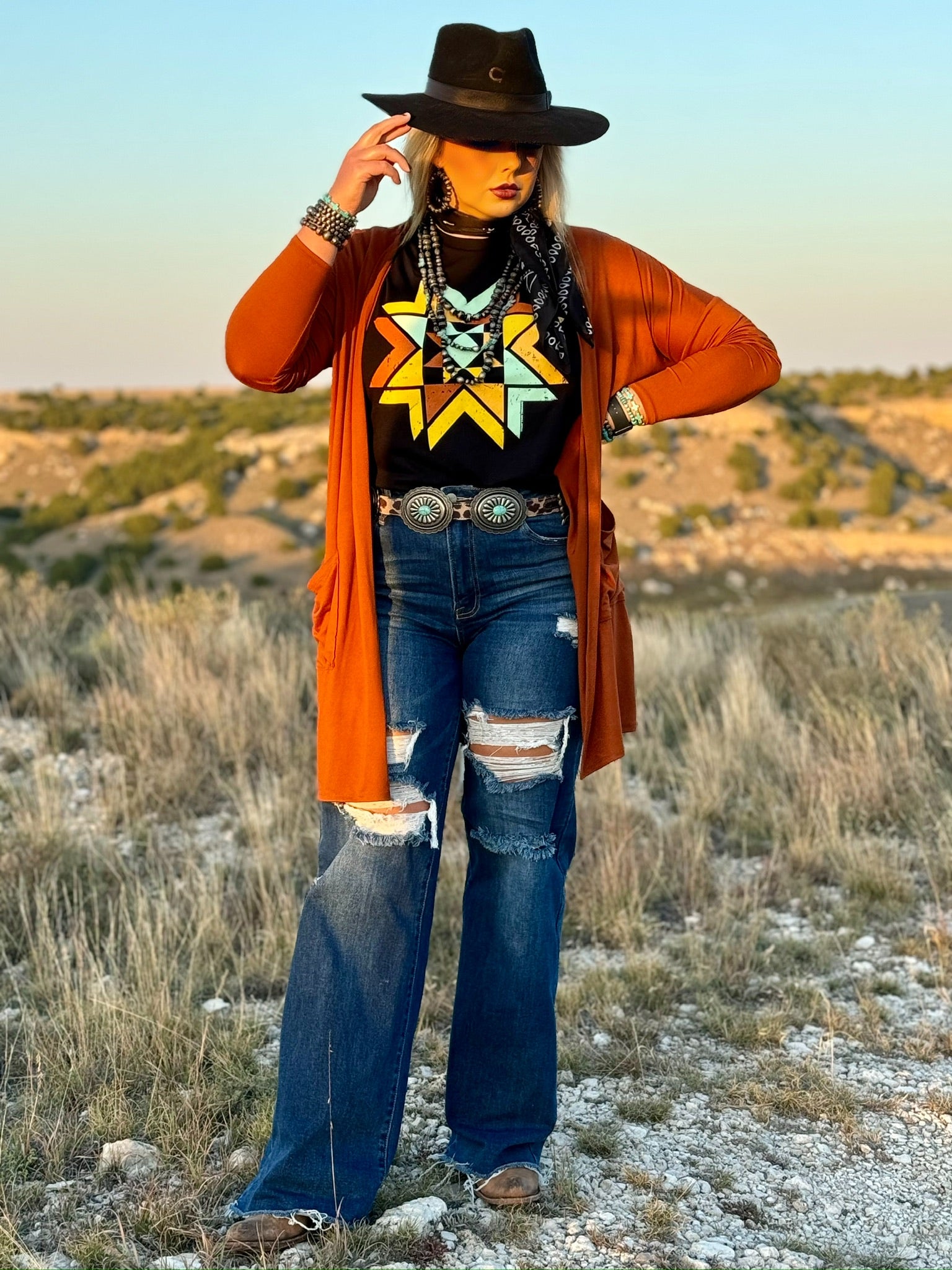 Tees Quilted Aztec in Multicolor Ink