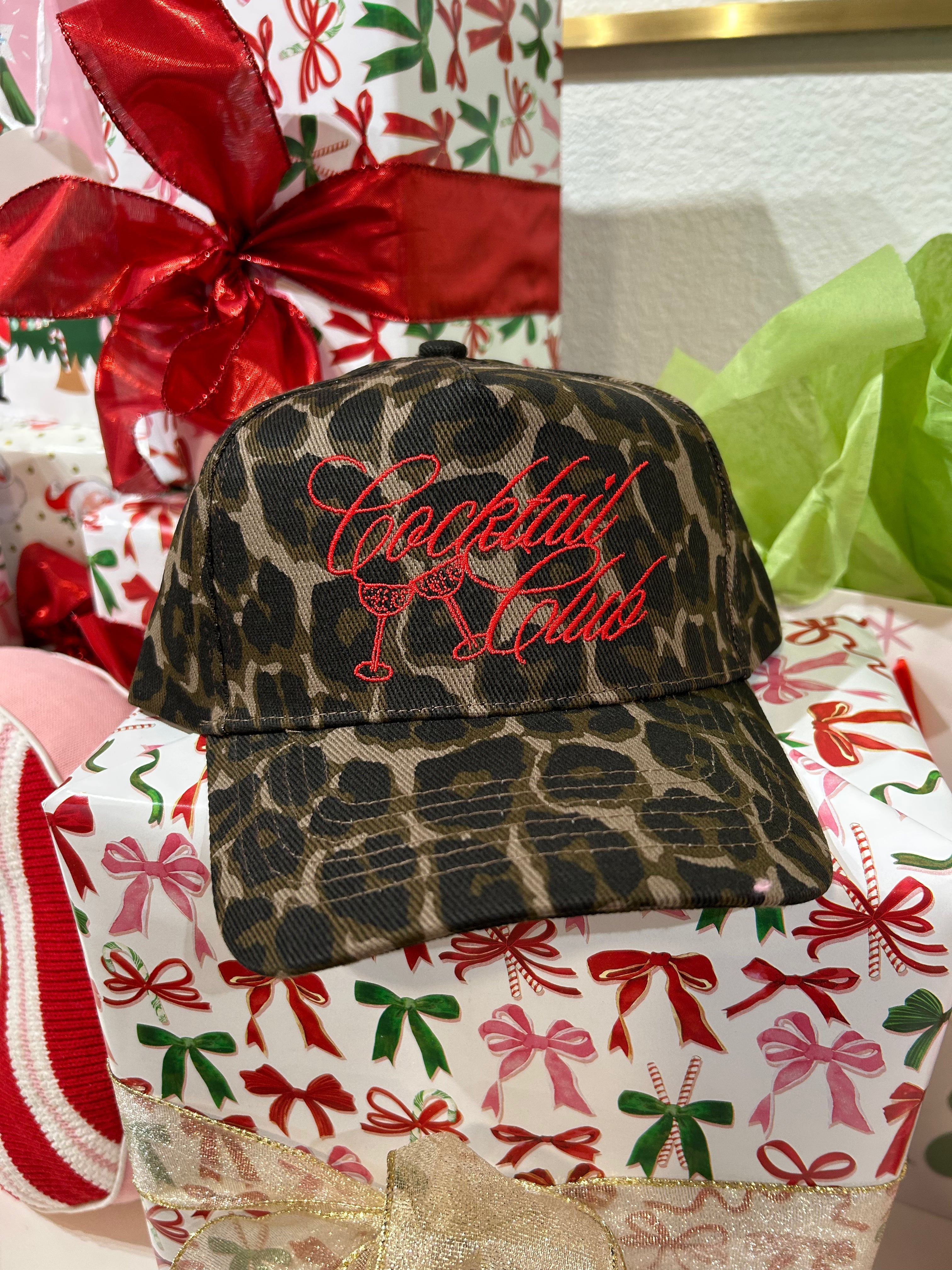 Cocktail Club - Leopard Vintage Trucker Hat