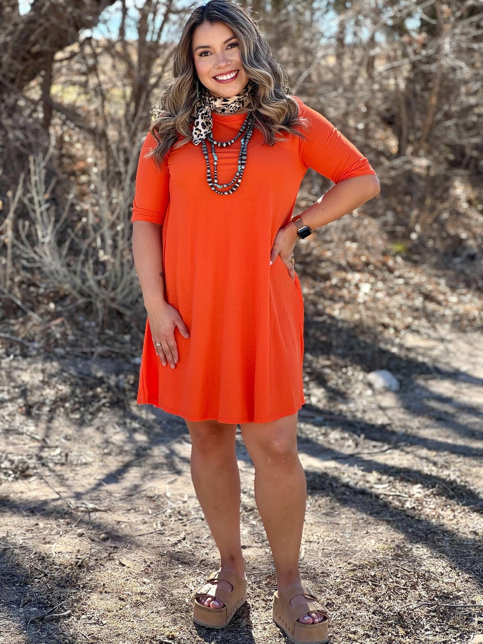 Dresses Traci Three-Quarter Sleeve Dress