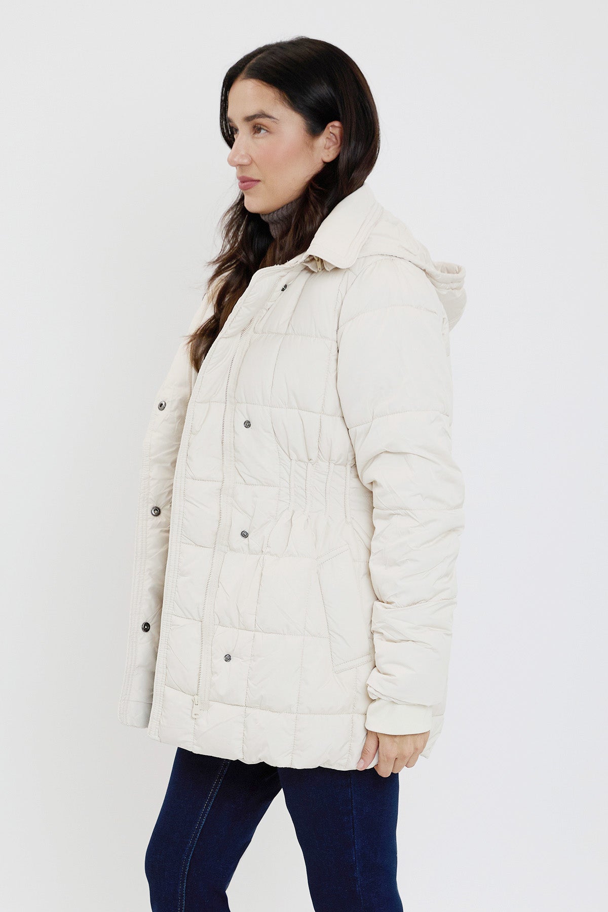 Detailed Puffer Snap Jacket
