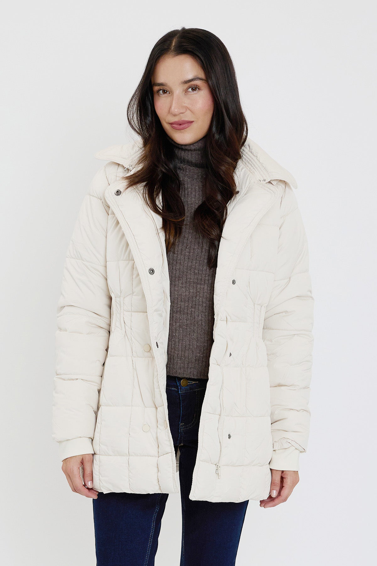 Detailed Puffer Snap Jacket