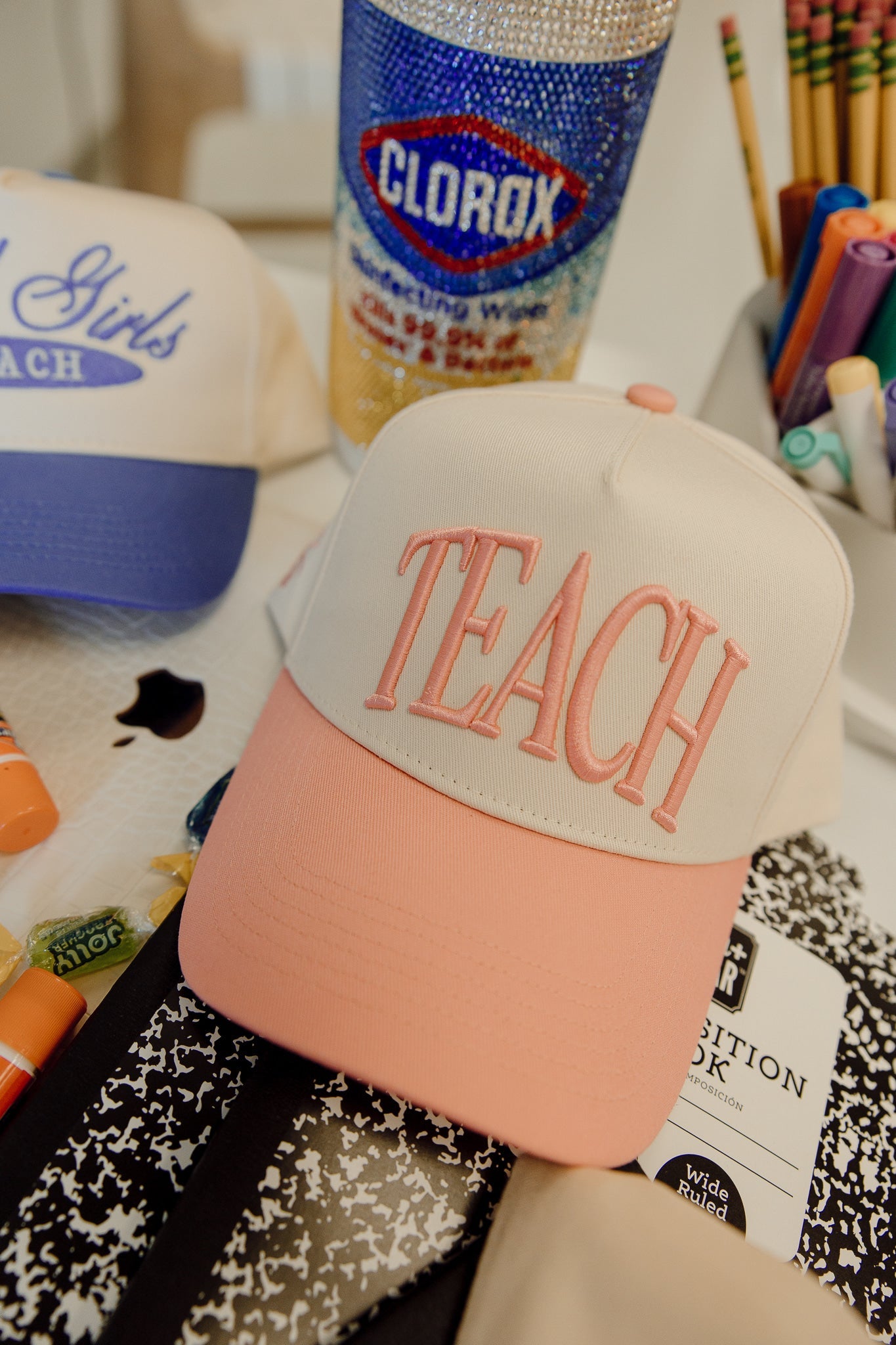 Hat TEACH - Pink Vintage Trucker Hat