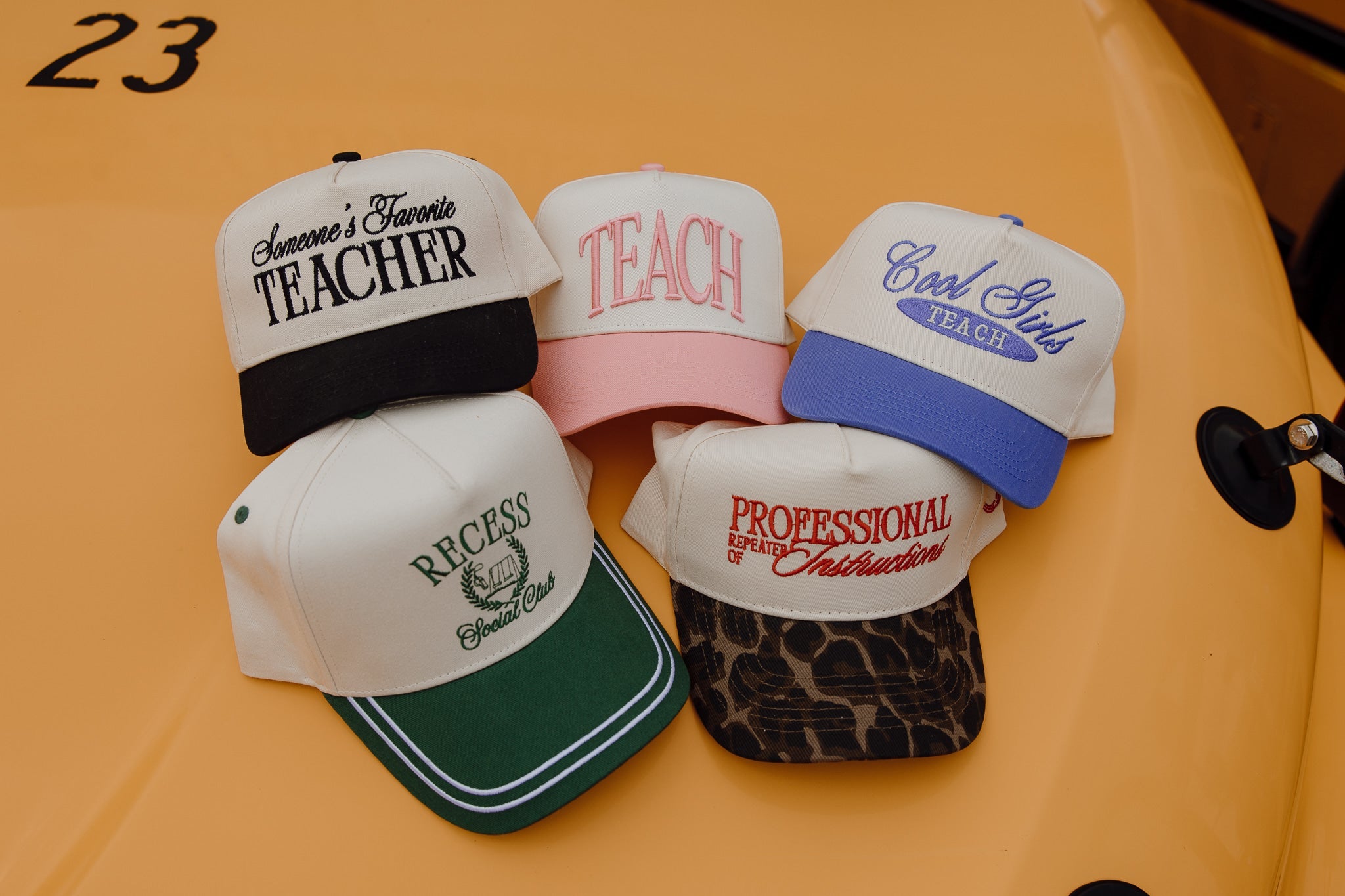 Hat TEACH - Pink Vintage Trucker Hat
