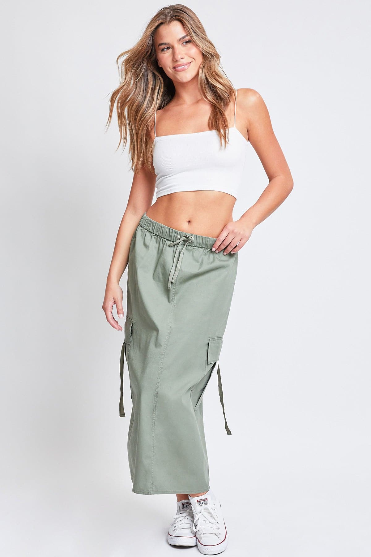 Skirts & Skorts Women’s Poplin Maxi Drawcord Cargo Skirt