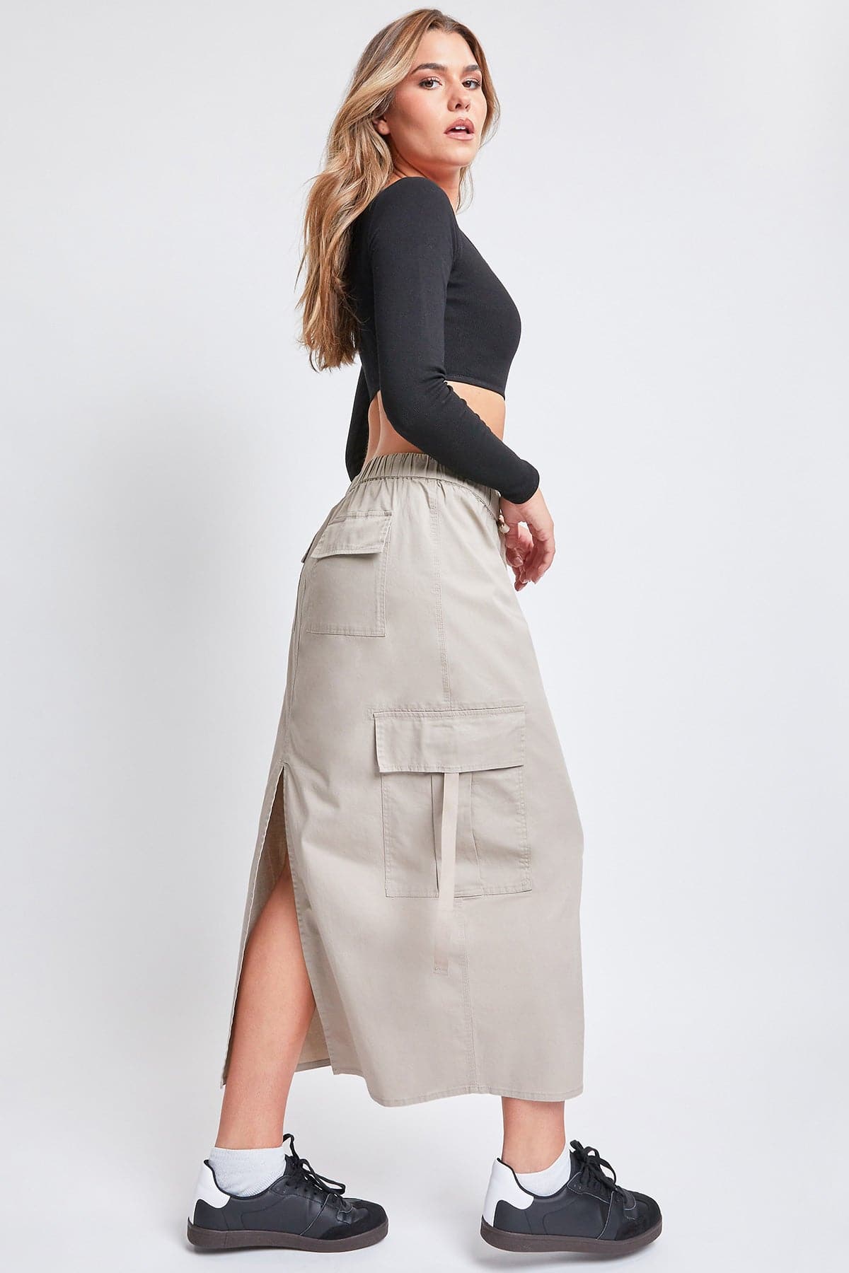 Skirts & Skorts Women’s Poplin Maxi Drawcord Cargo Skirt