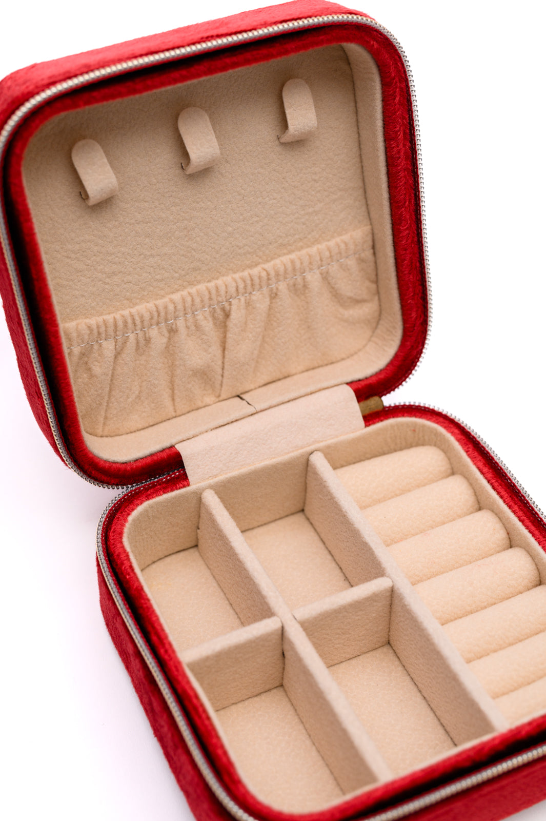 Accessories Kept and Carried Velvet Jewelry Box in Red